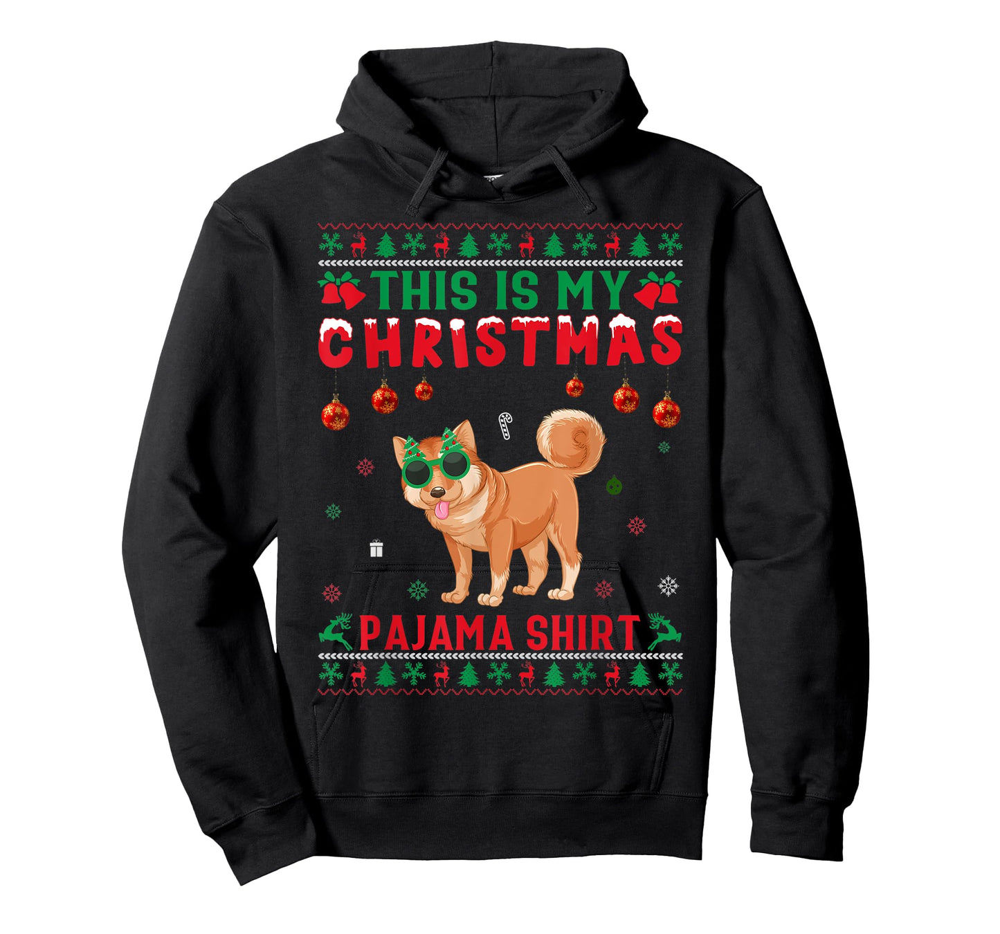 Ugly Xmas Holiday This Is My Shiba Inu Dog Christmas Pajama T-Shirt
