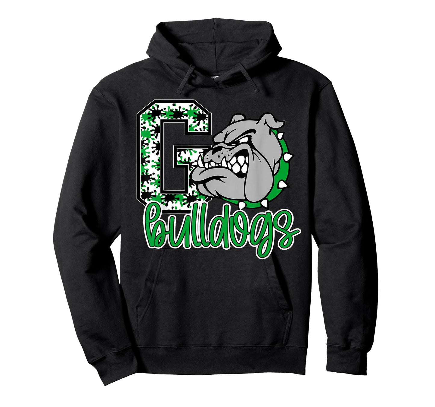 Go Bulldogs Green Bulldog Pride School Spirit Mascot Bulldog T-Shirt