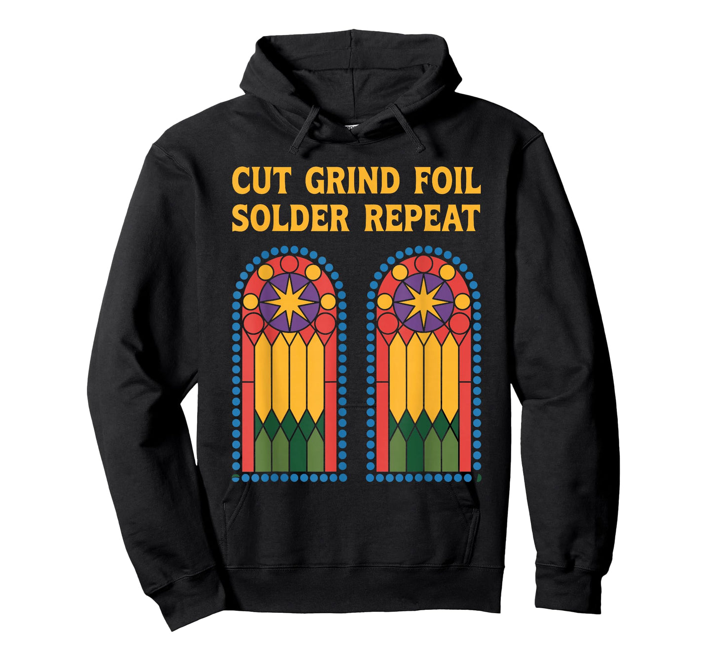 Cut Grind Foil Solder Repeat, Stained Glass Mosaic Artist T-Shirt
