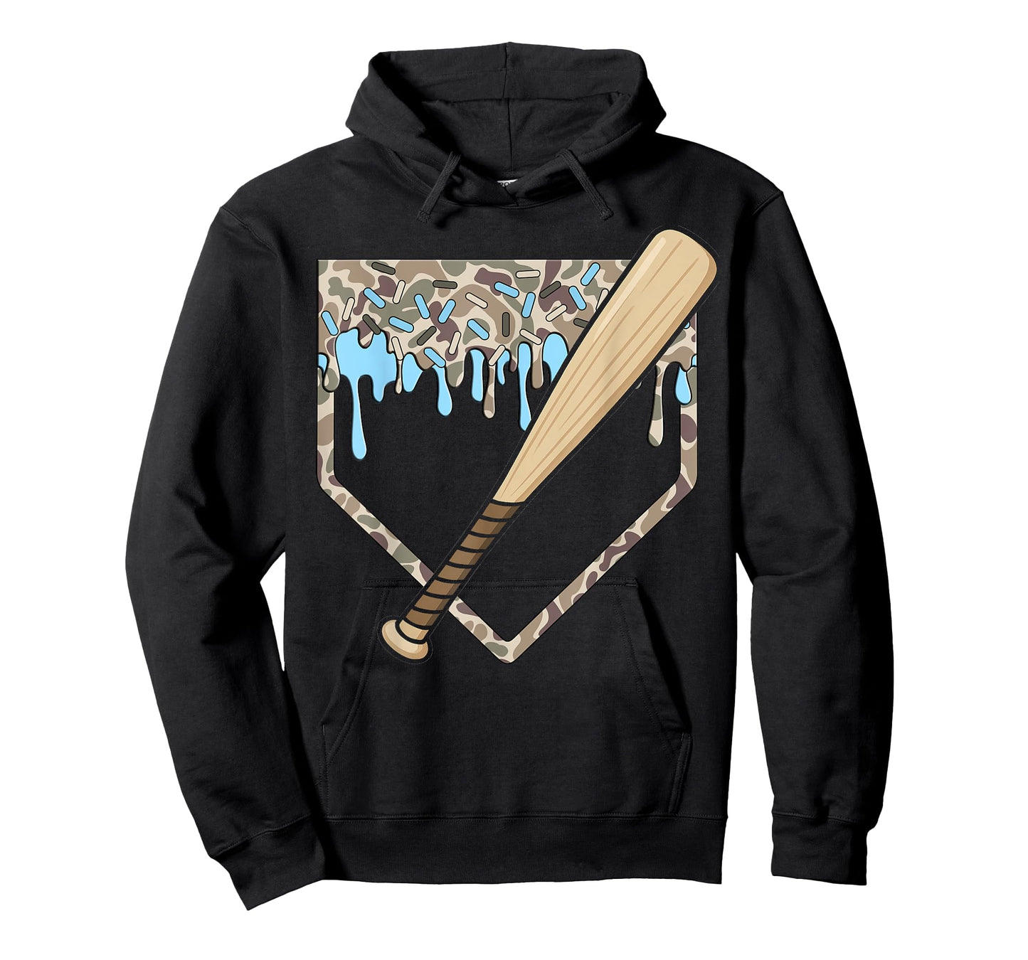 Baseball Drip Camo Baseball Home Plate Bat Boys Sports T-Shirt