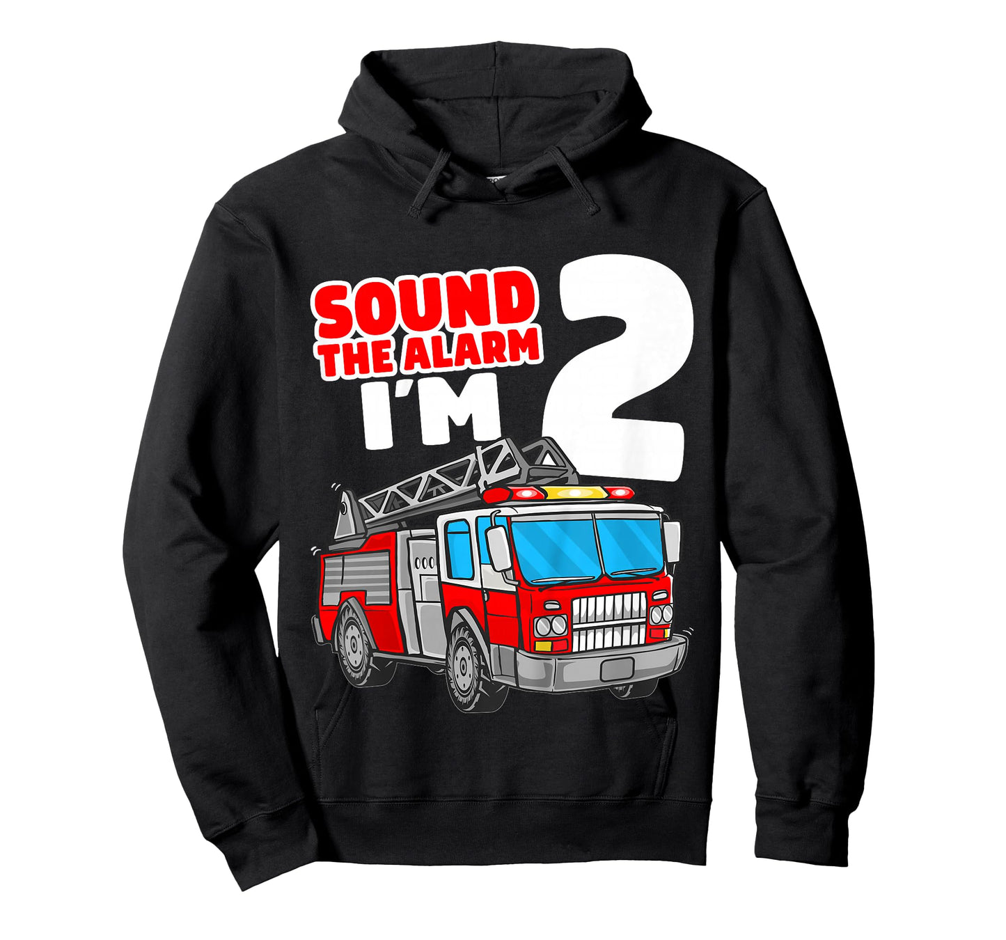 Kids Fire Truck 2 Year Old Firefighter 2nd Birthday Boy Toddler T-Shirt