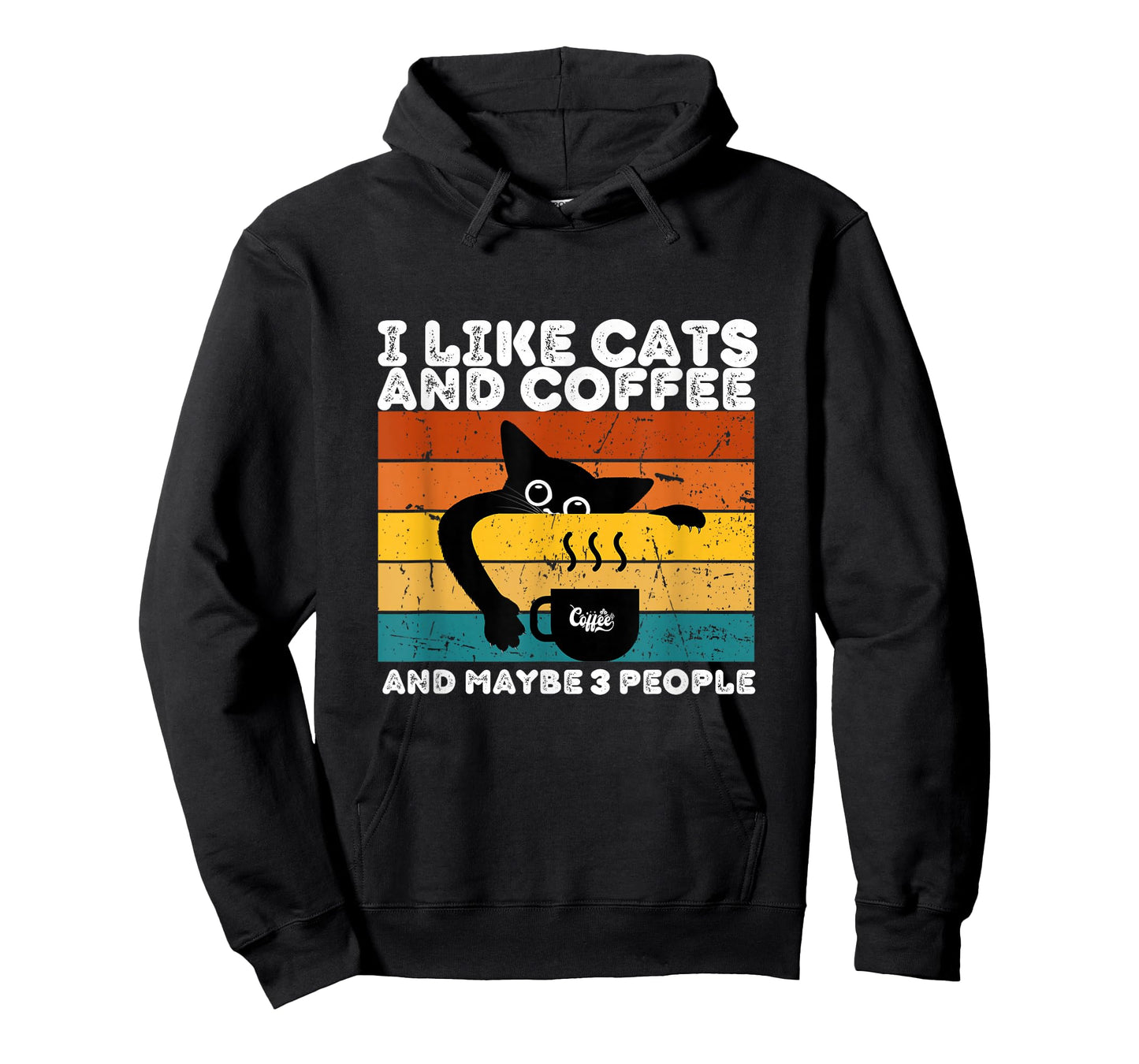 I Like Cats And Coffee And Maybe 3 People Funny Love Cats T-Shirt