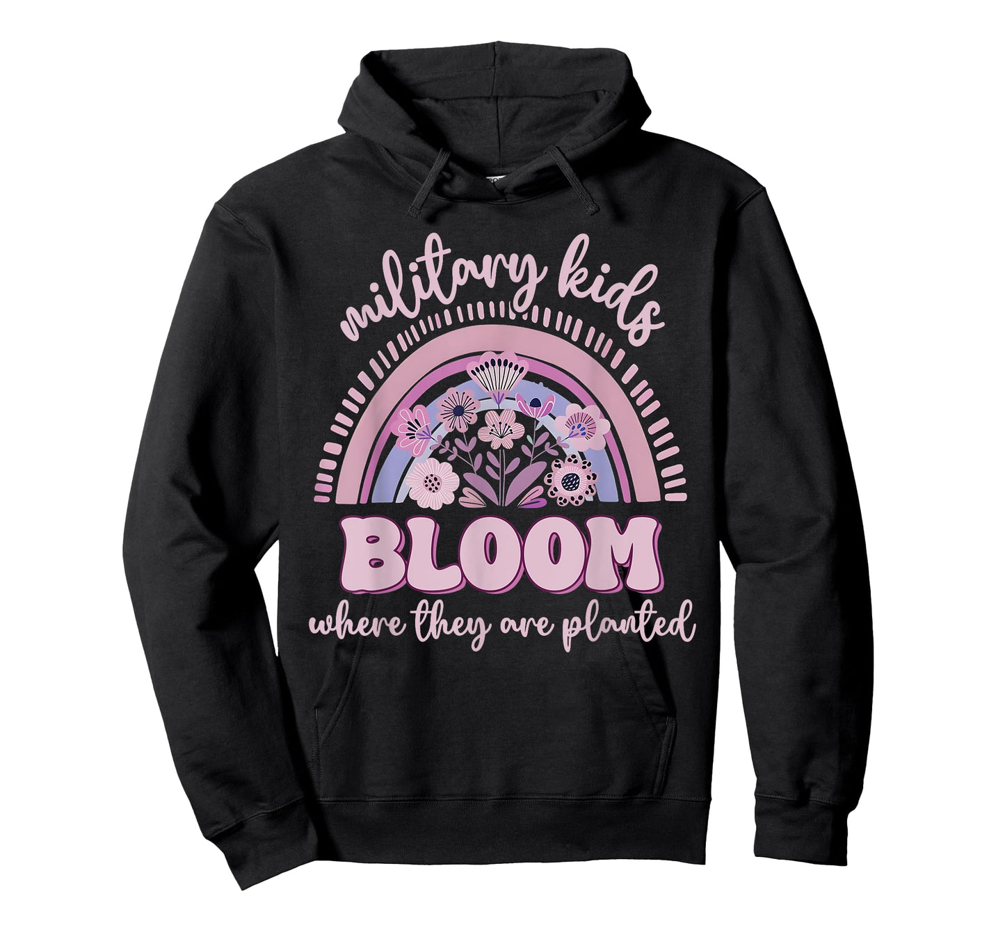 Military Kid Dandelion Bloom Where They're Planted Purple Up T-Shirt