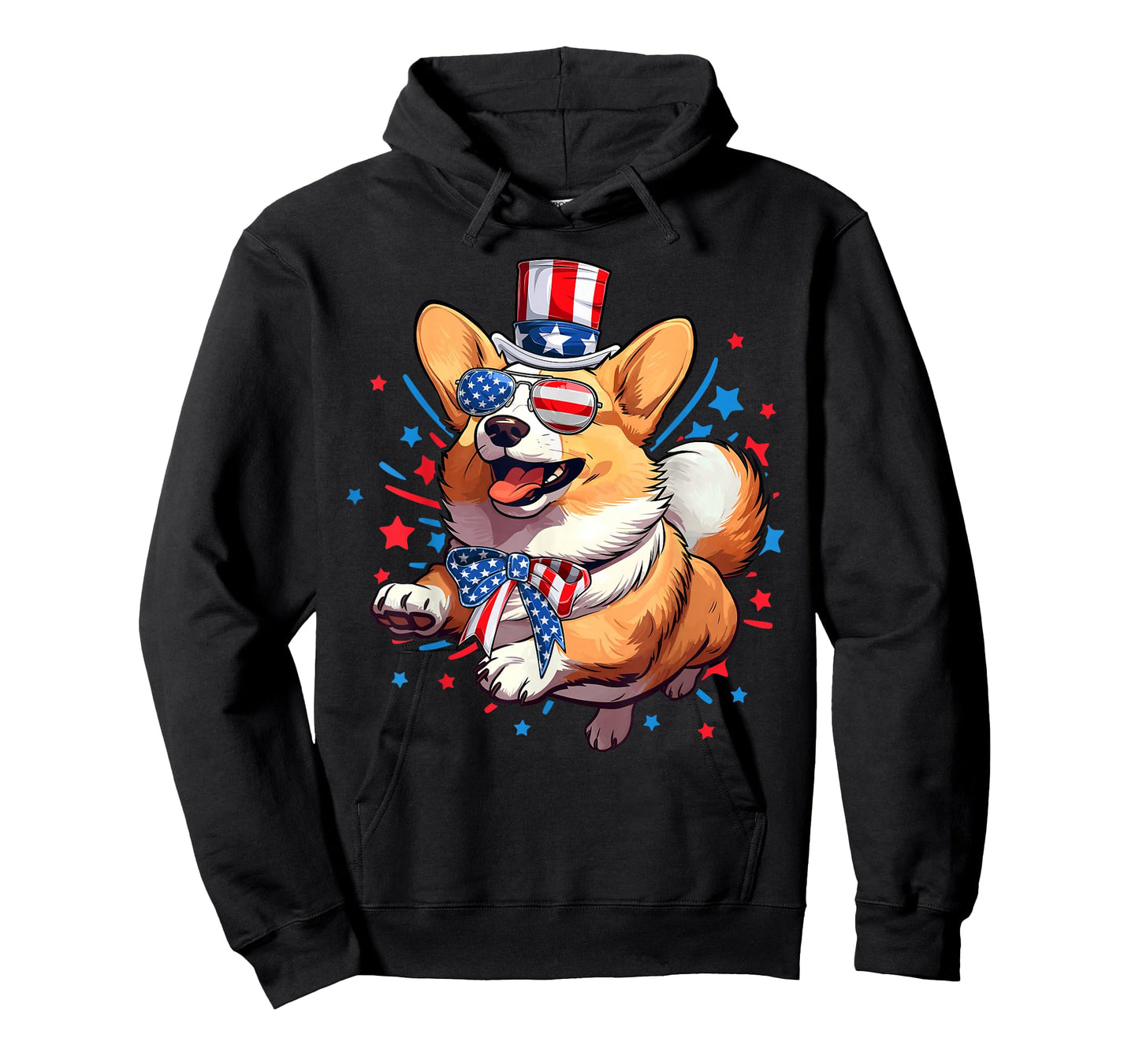 Corgi Dog 4th of July American USA Flag Patriotic Funny T-Shirt