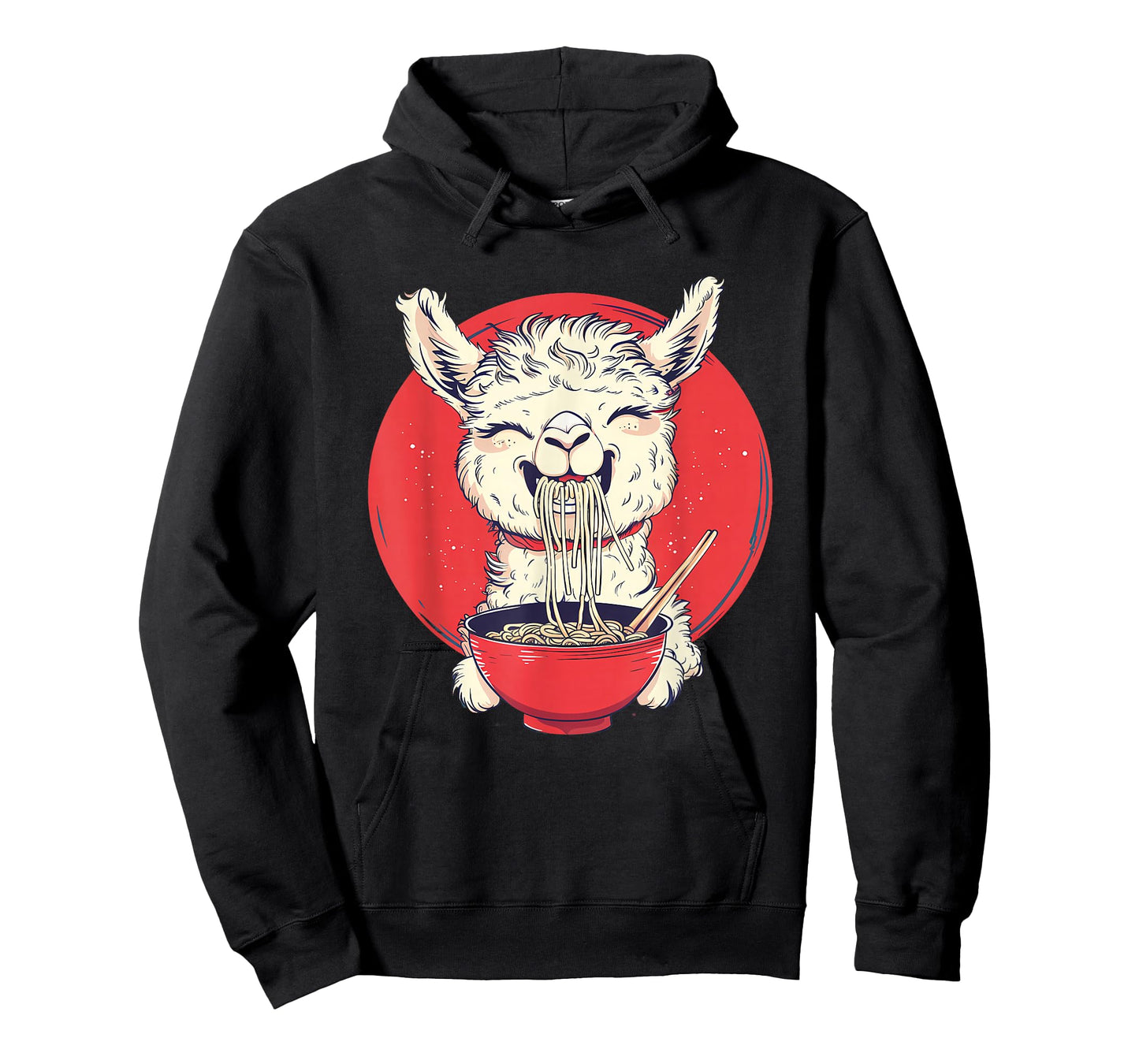 Llama Ramen Japanese Noodles Funny Llama Eating Ramen T-Shirt