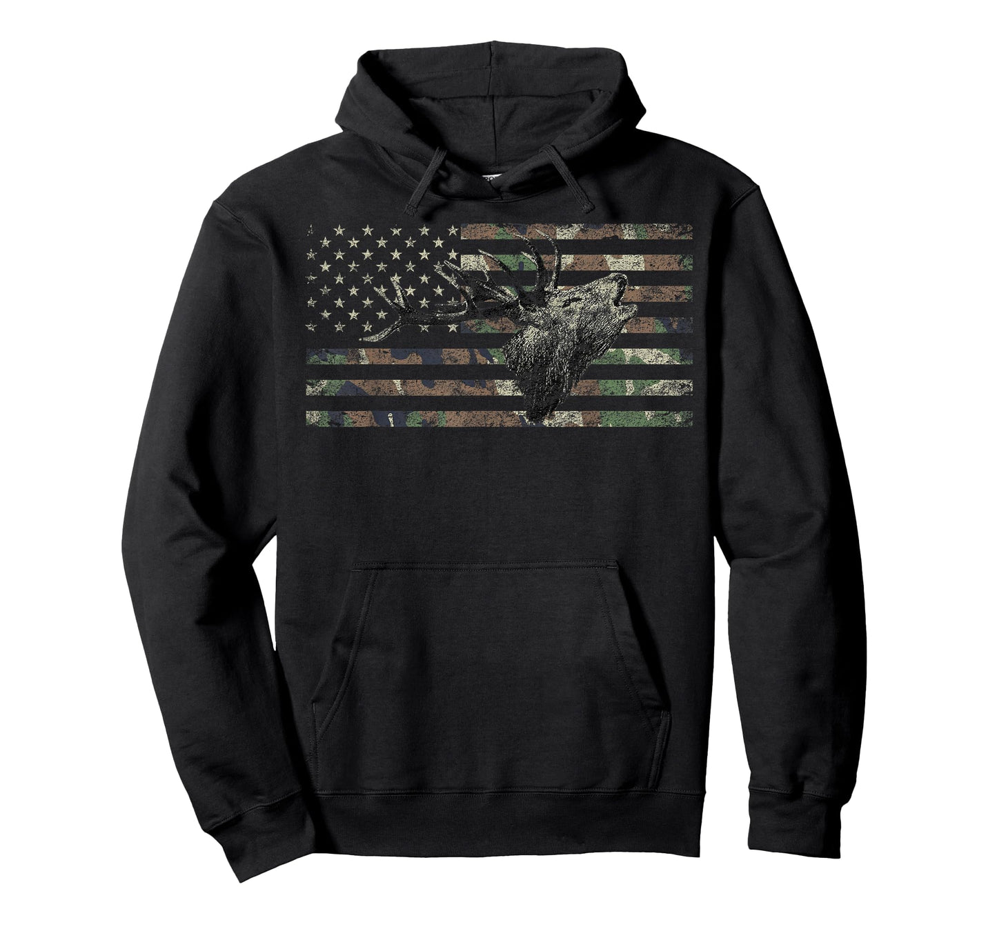 Deer Hunting Camo American Flag Buck Calling Hunter Country T-Shirt