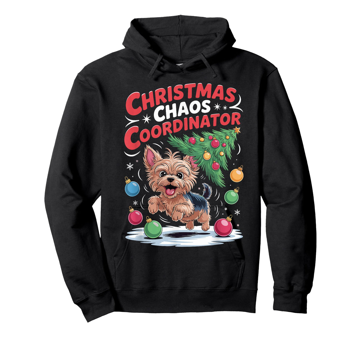 Christmas Chaos Coordinator Puppy Funny Yorkshire Terrier T-Shirt
