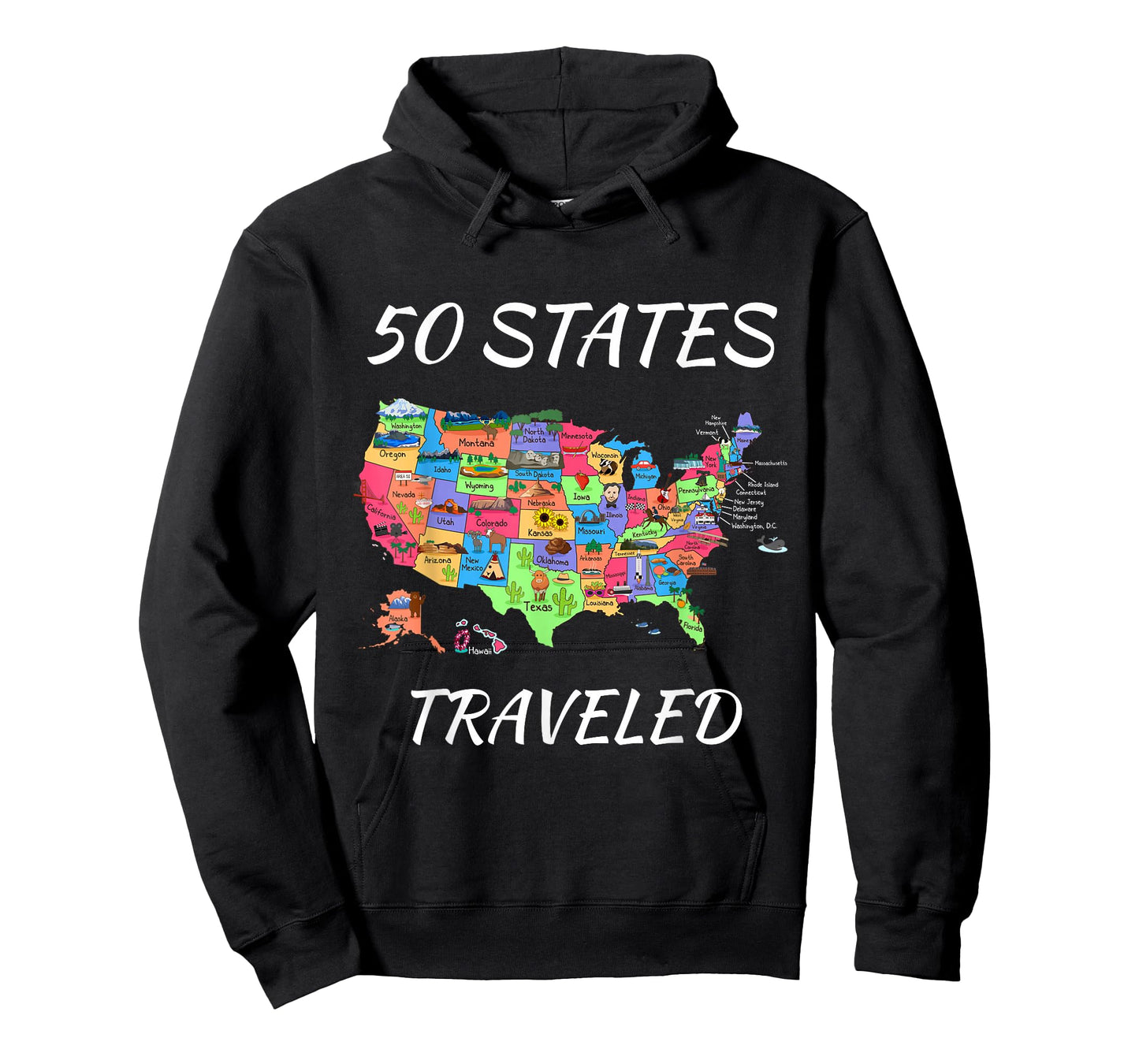 USA Travel Gift Visit 50 States Map T-Shirt