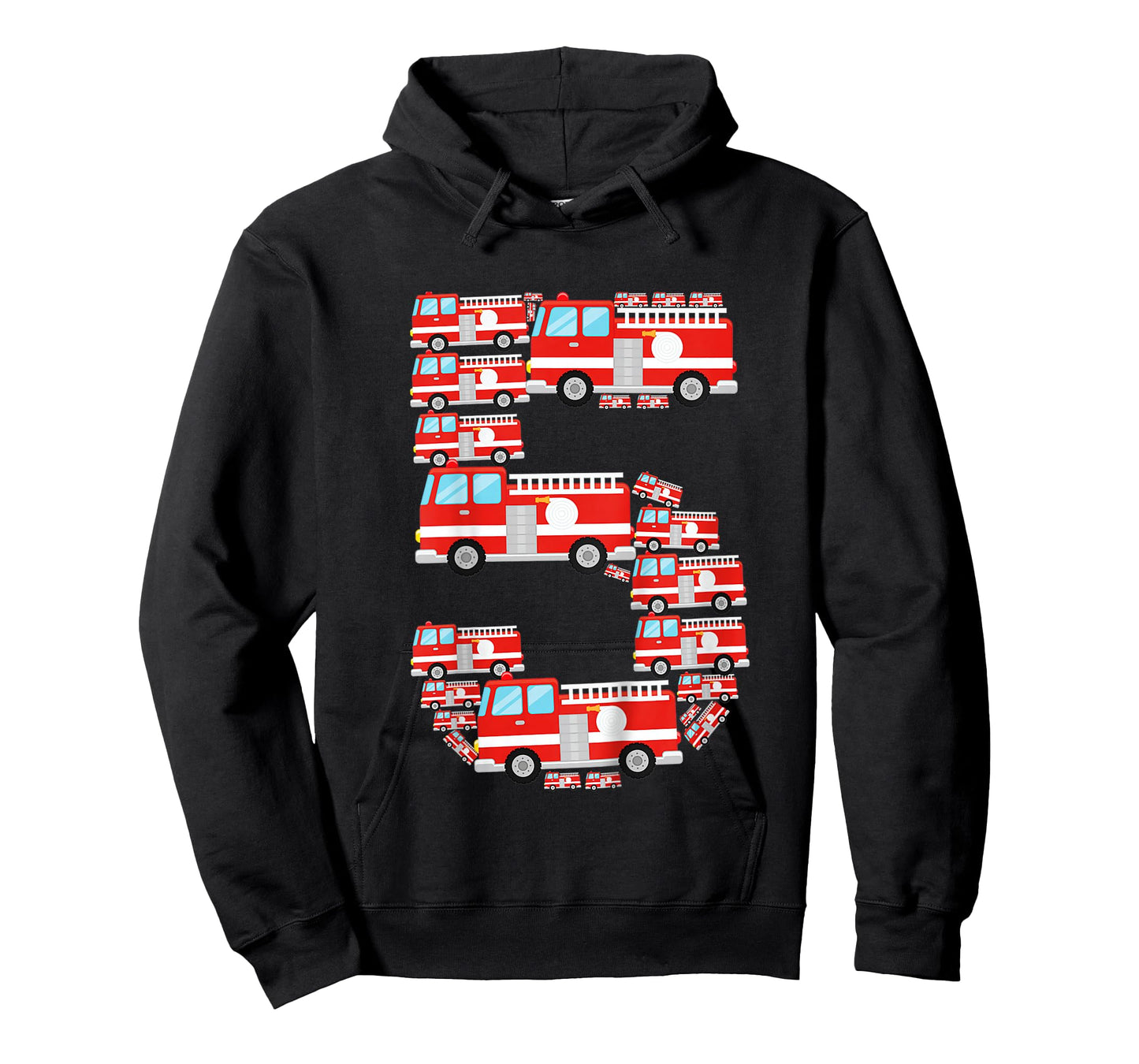 Kids Fire Truck 5th Birthday Boy 5 Year Old Toddler Firefighter T-Shirt