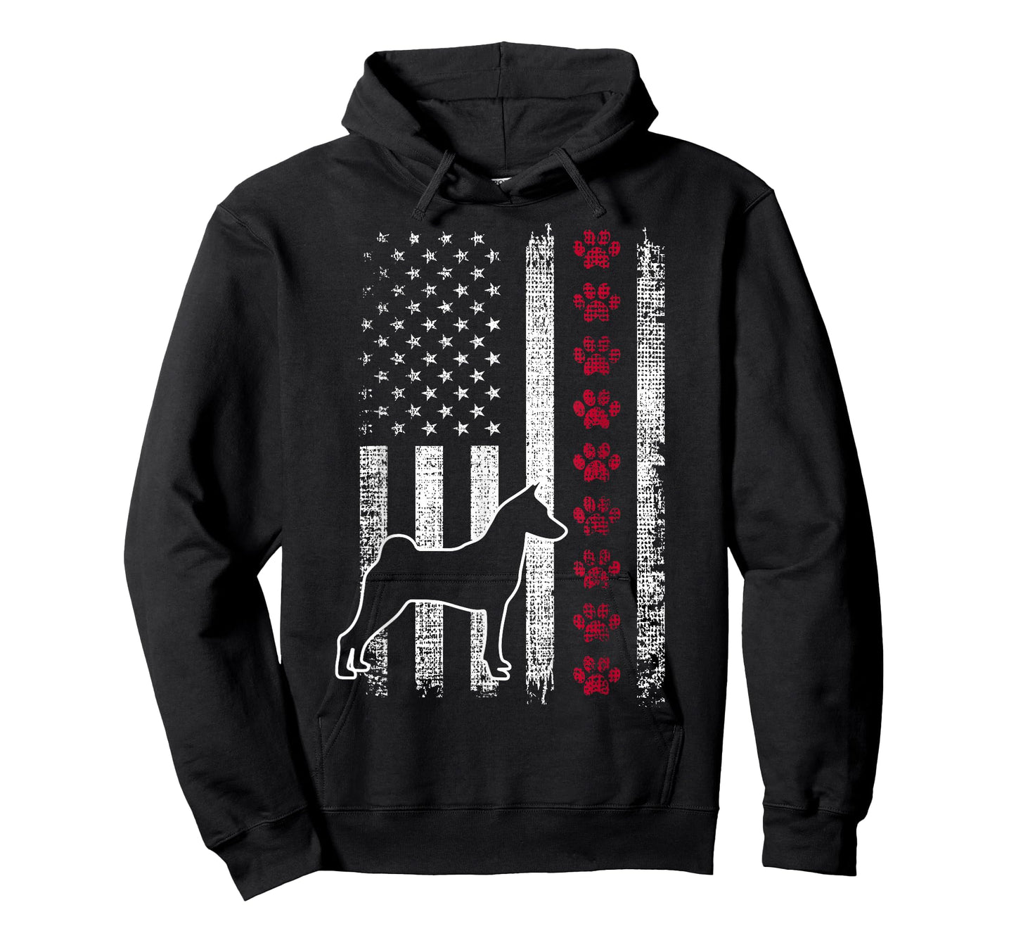 Vintage Retro USA Patriotic American Flag Basenji T-Shirt