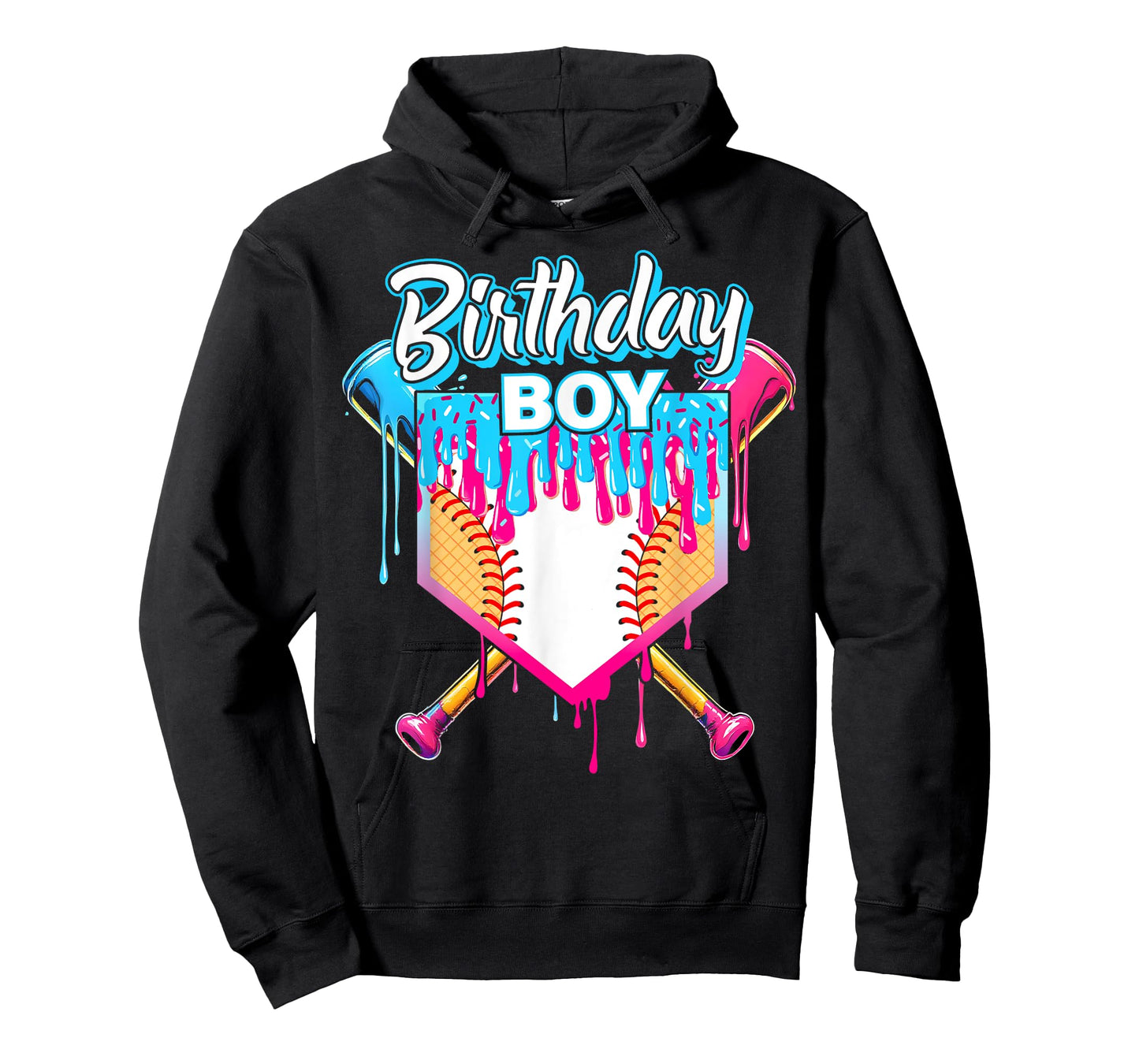 Baseball Drip Birthday Boys Ice Cream Sprinkle Youth T-Shirt