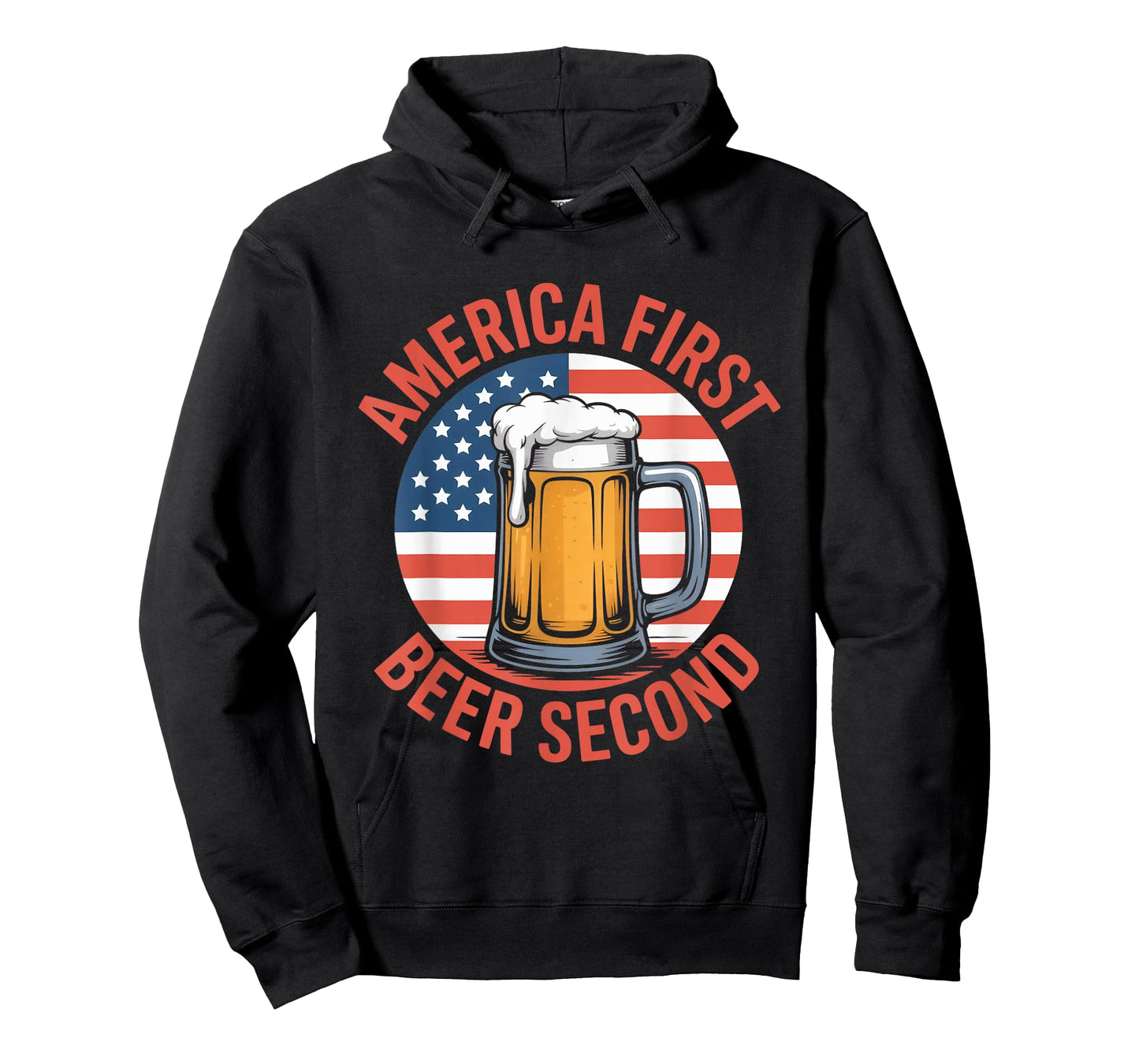 America First Beer Second Patriotic BBQ Drinking T-Shirt