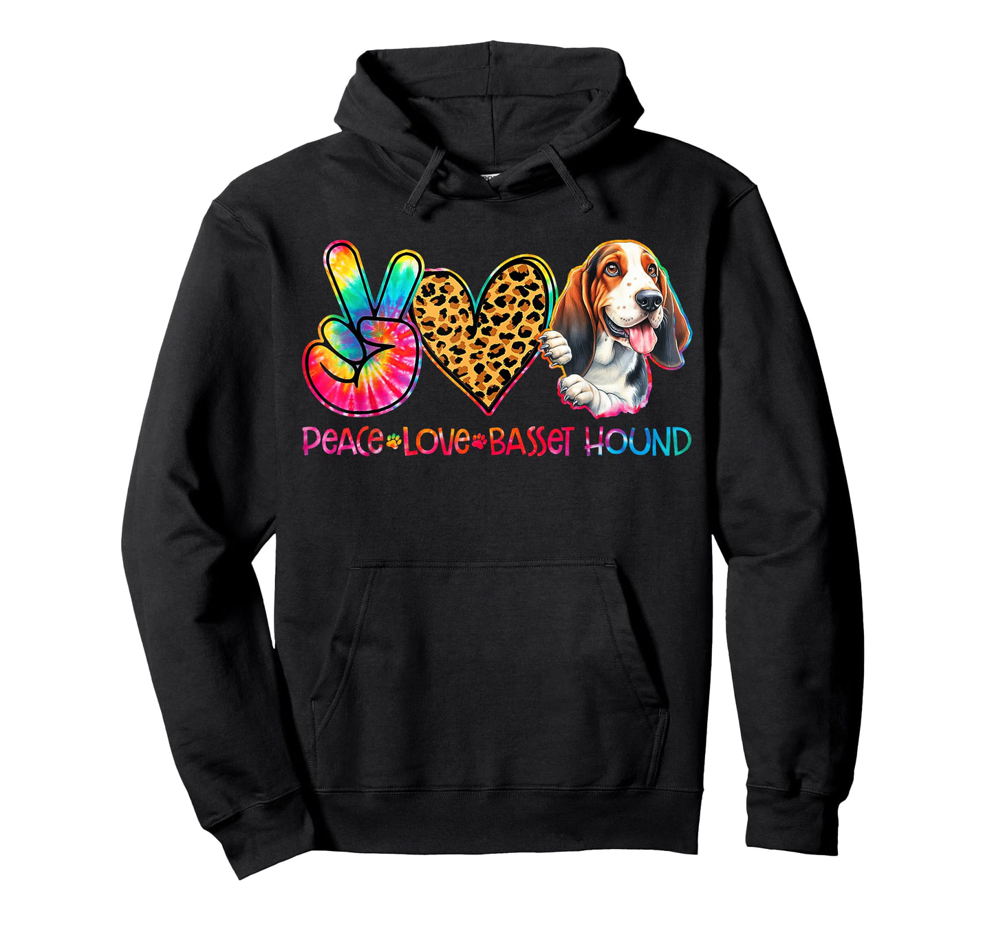 Peace Love Basset Hound Tie Dye Dog Lover T-Shirt for Men Women Kids