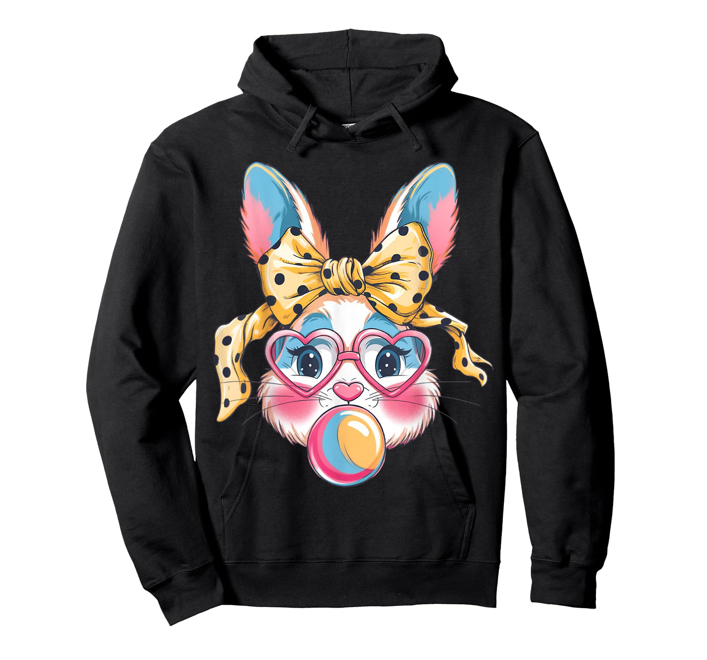 Cute Bunny Rabbit Face Tie Dye Glasses Girl Happy Easter Day T-Shirt