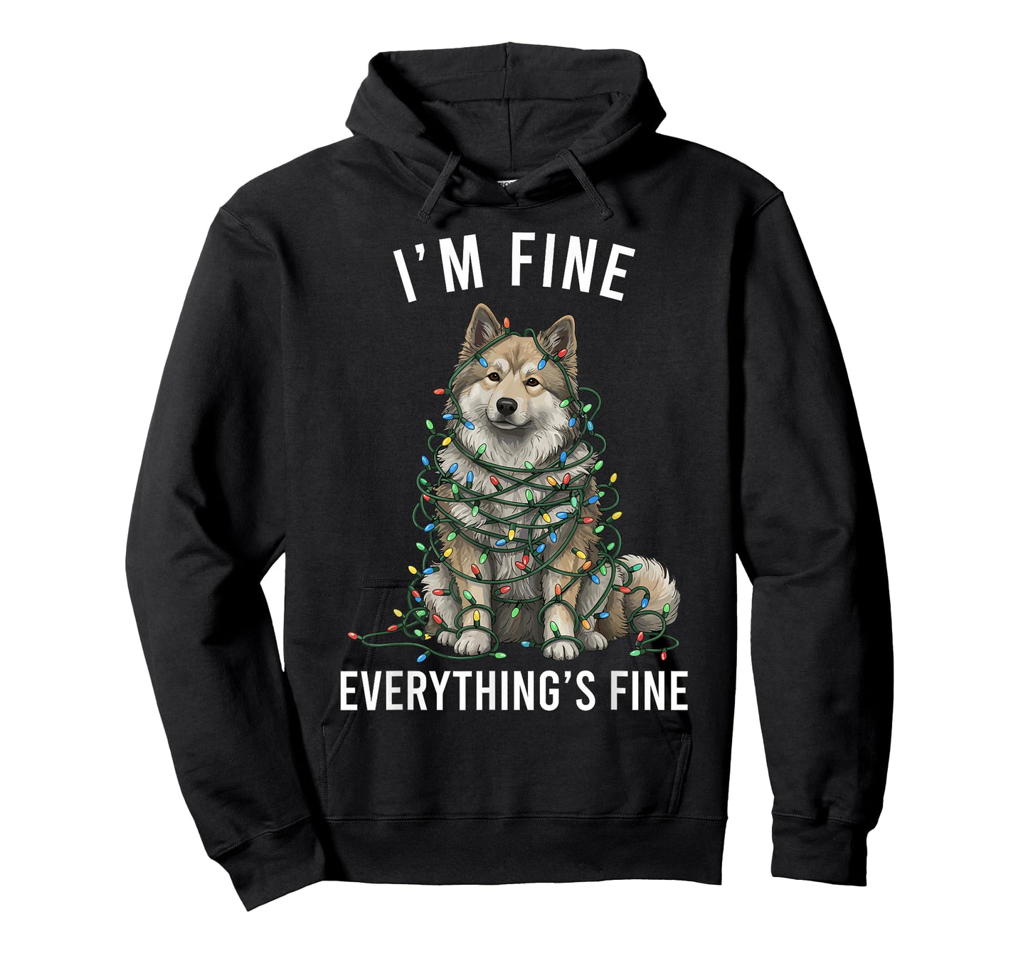Keeshond Christmas I'm Fine Everything is Fine T-Shirt