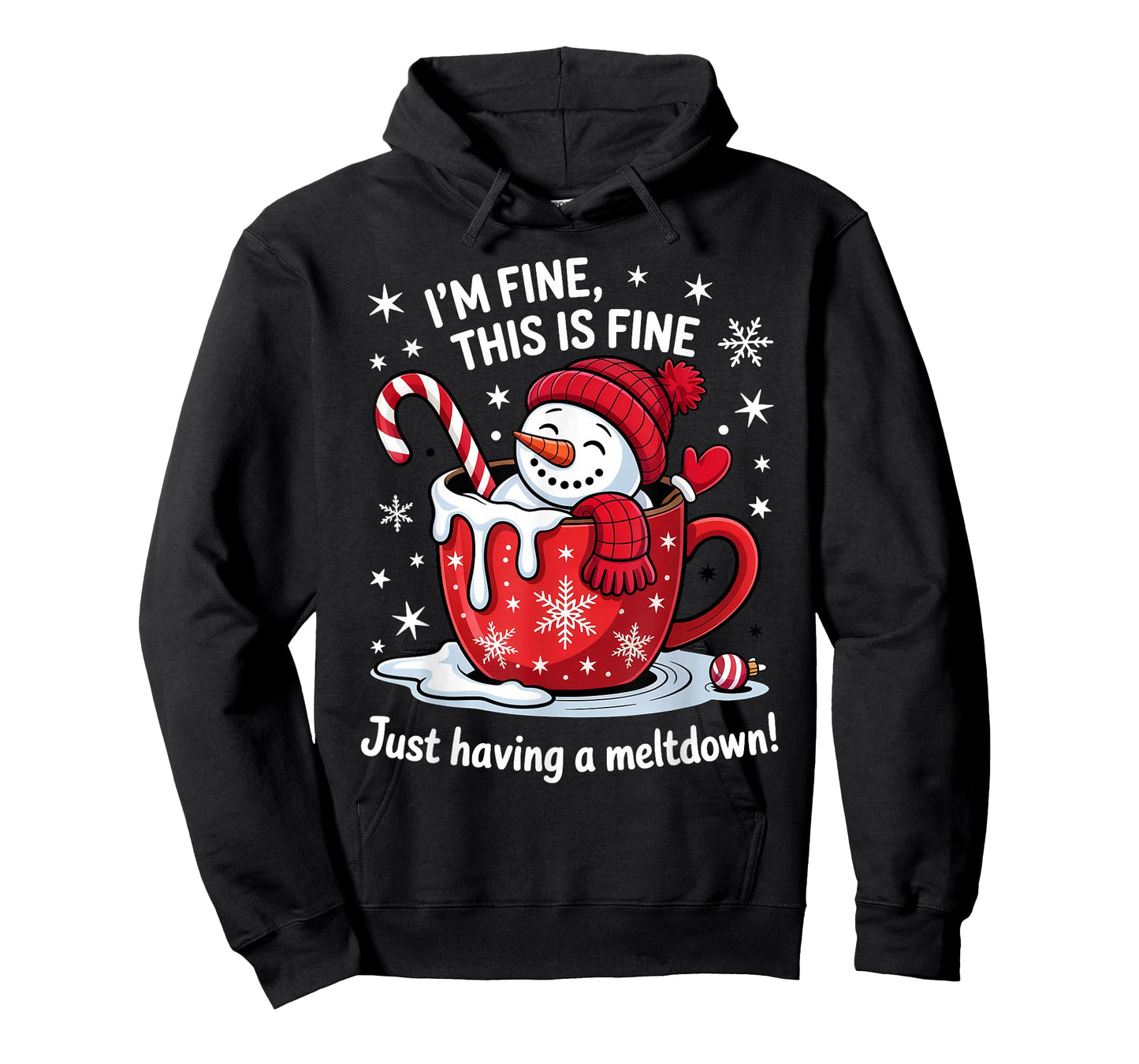 I'm Fine This is Fine Just Having Meltdown Christmas T-Shirt