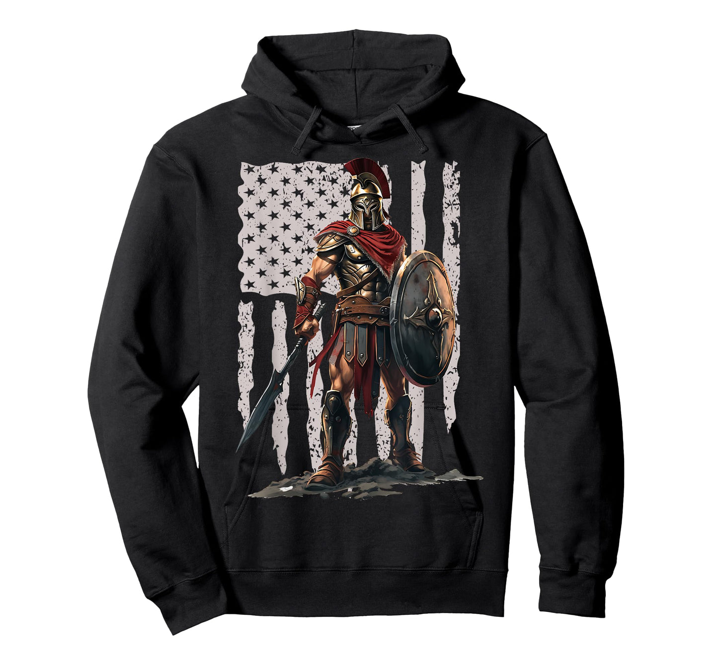 Spartan American Flag Patriotic USA Mens Womens Workout Tee T-Shirt