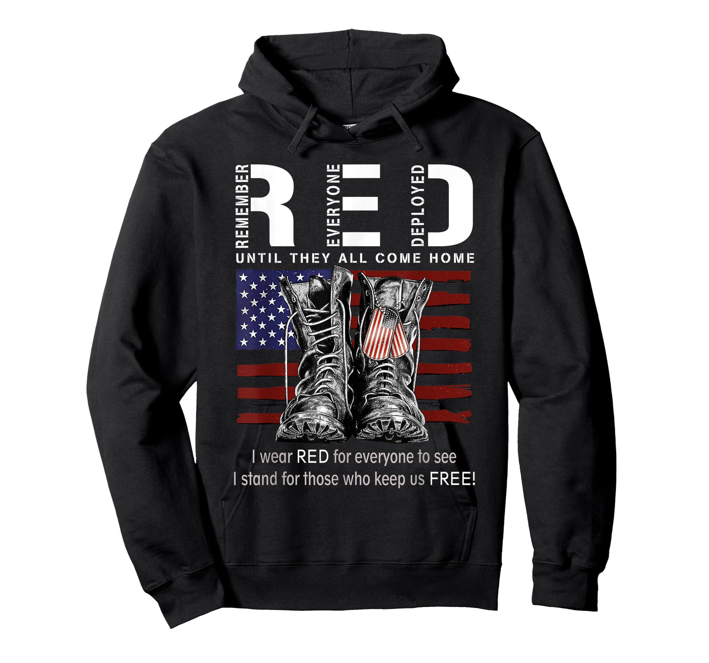Red Until They All Come Home USA Flag T-Shirt