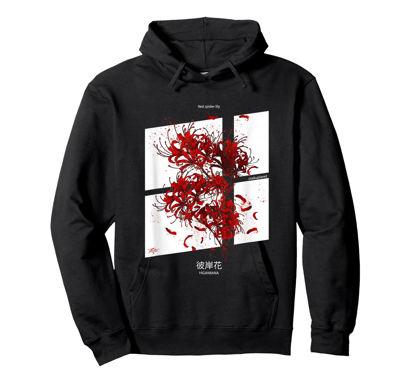 Higanbana or Red Spider Lily in Japanese soft Grunge Anime T-Shirt