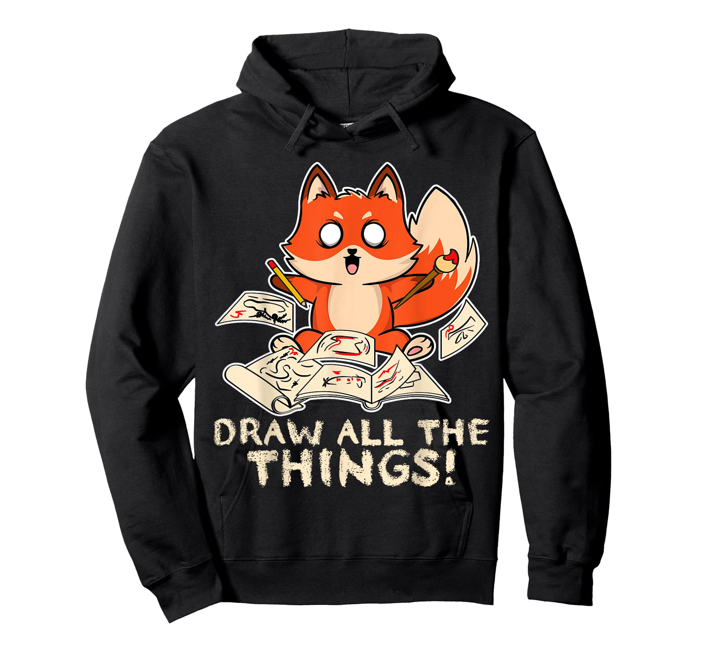 Draw All The Things Fox Sketching Art Otaku Comics Anime Top T-Shirt