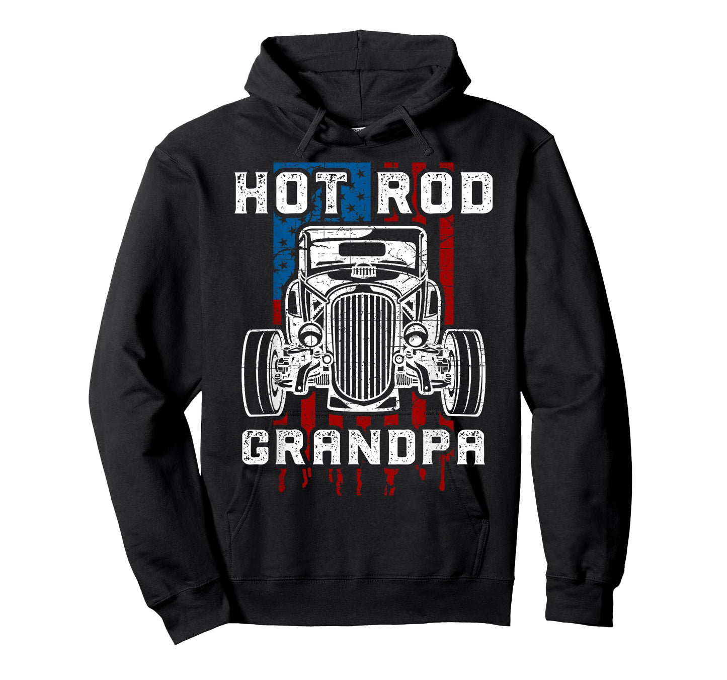 Hot Rod Grandpa Shirt Vintage Car American Flag Tee Women Men T-Shirt