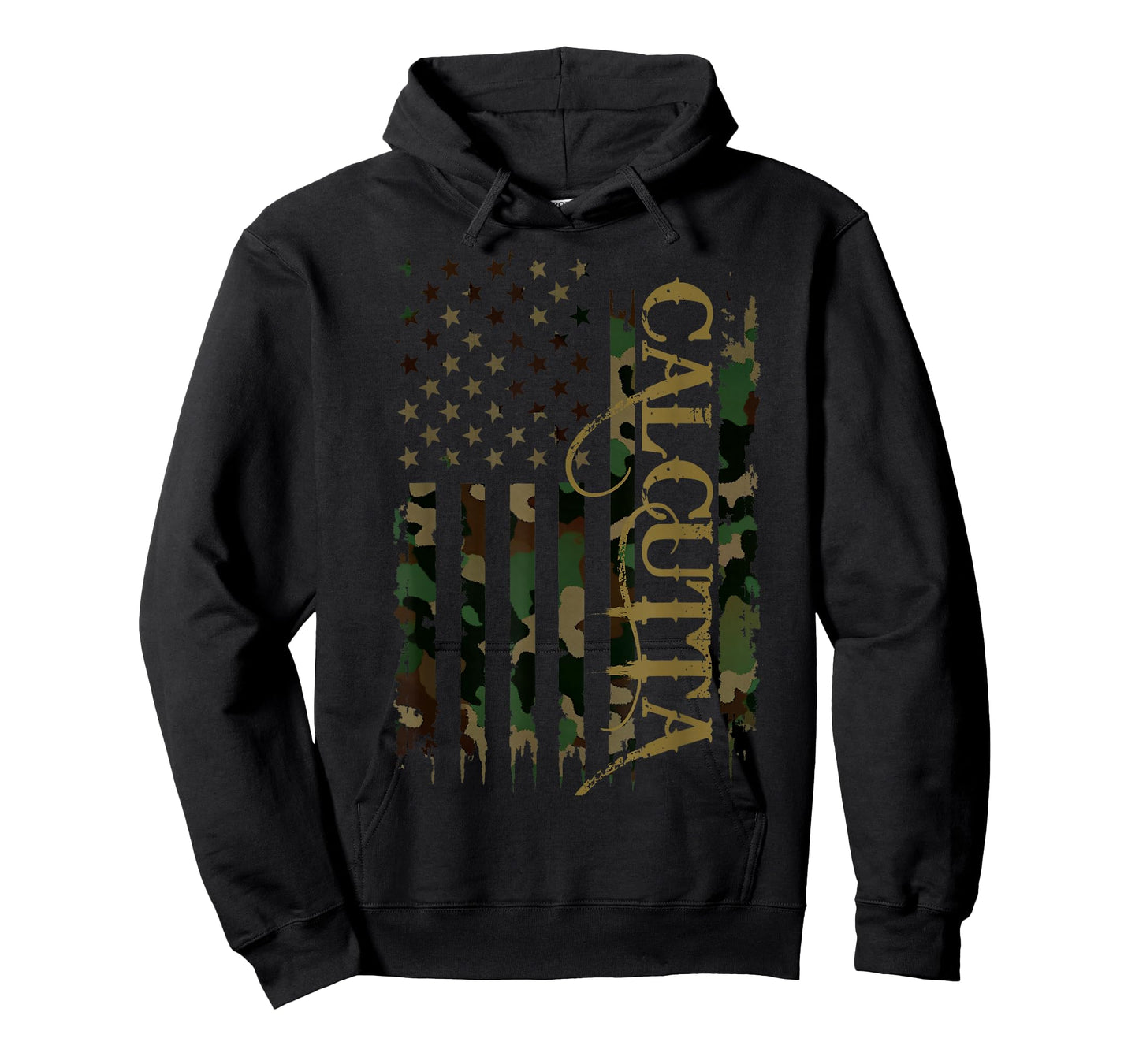Calcutta United States Distressed Camo w US Flag T-Shirt