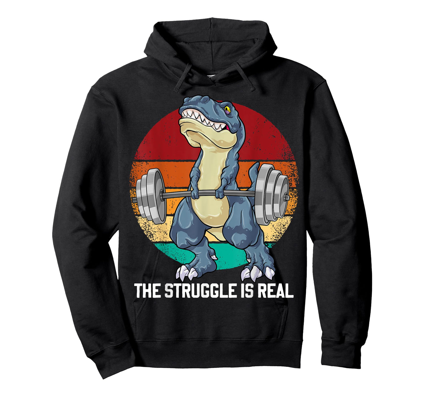 Dinosaur The Struggle Is Real Weightlifting T Rex Workout T-Shirt