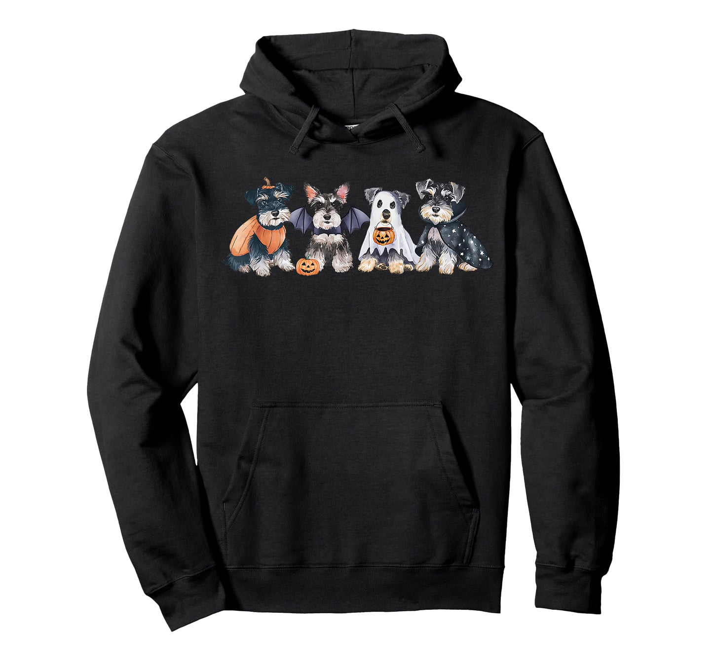 Cute Ghost Witch Miniature Schnauzer Halloween Dog Lover T-Shirt
