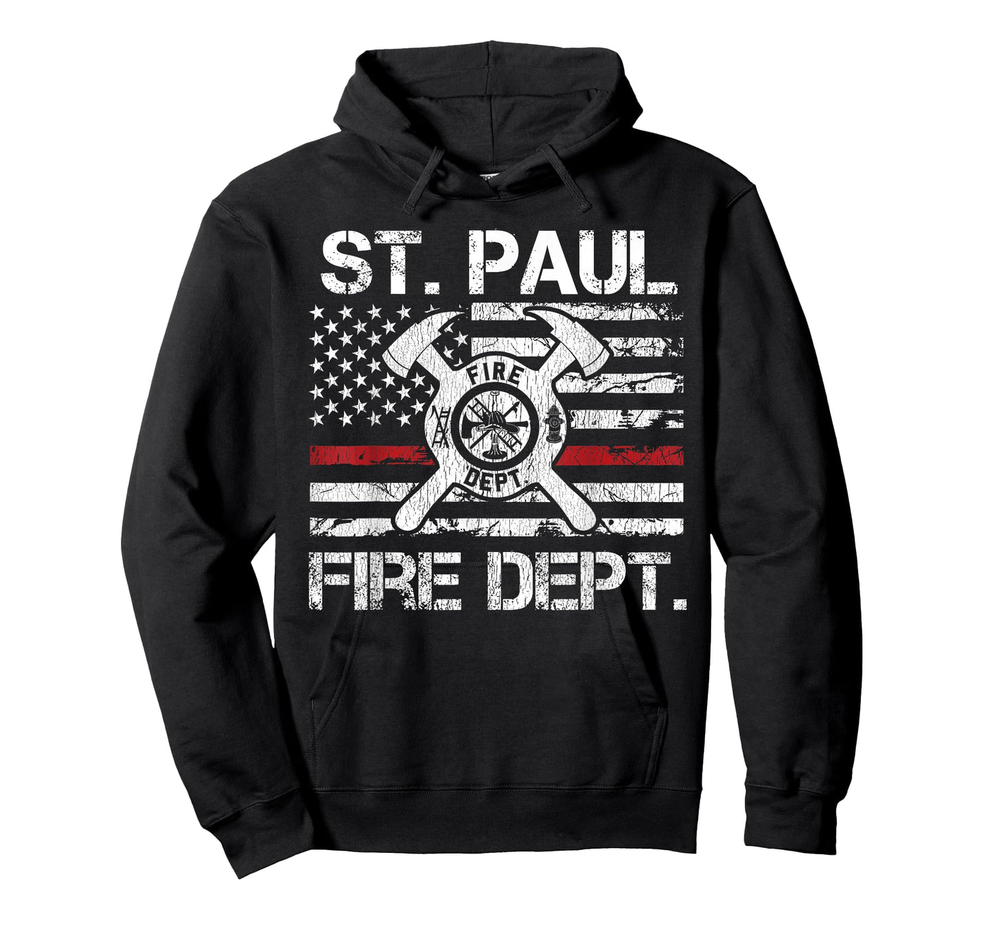 St Paul Minnesota Fire Department Thin Red Line Fireman T-Shirt