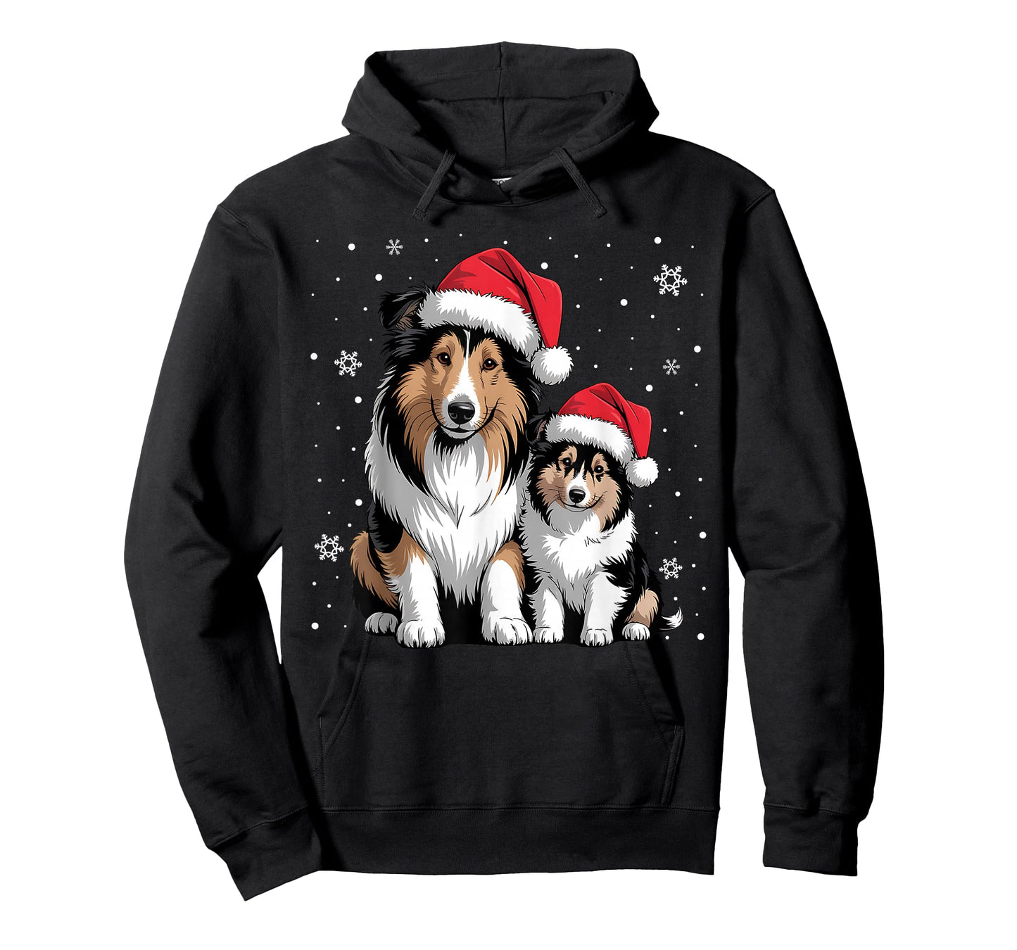 Christmas Rough Collie Dog Matching Pajama Santa Dog Lovers T-Shirt