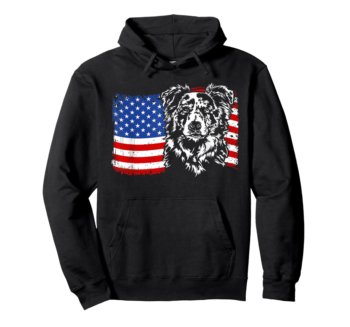 Proud merle Border Collie American Flag patriotic dog gift T-Shirt