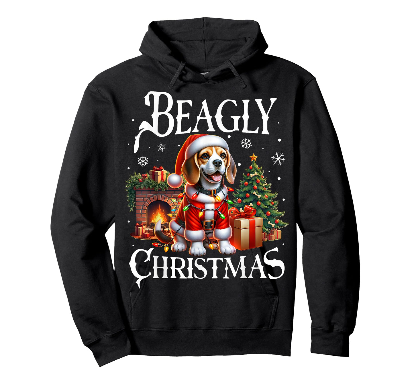 Christmas Dogs Beagle Santa Claus Beagle Xmas Beagly Christmas Beagle Santa Claus T-Shirt - Unisex-Adults, Black, Small, Short Sleeve, T-Shirt