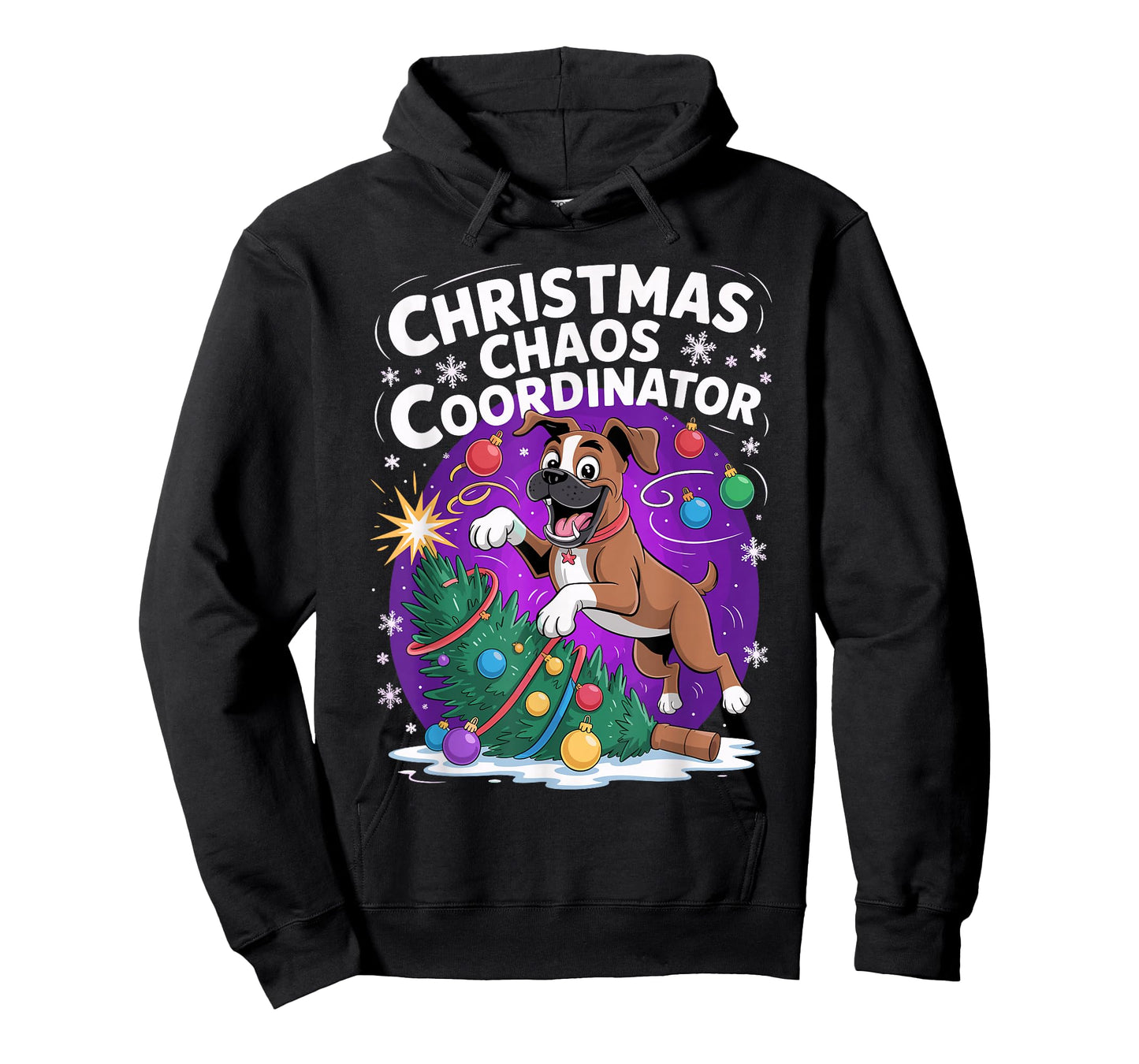 Christmas Chaos Coordinator Xmas Puppy Funny Christmas Boxer T-Shirt
