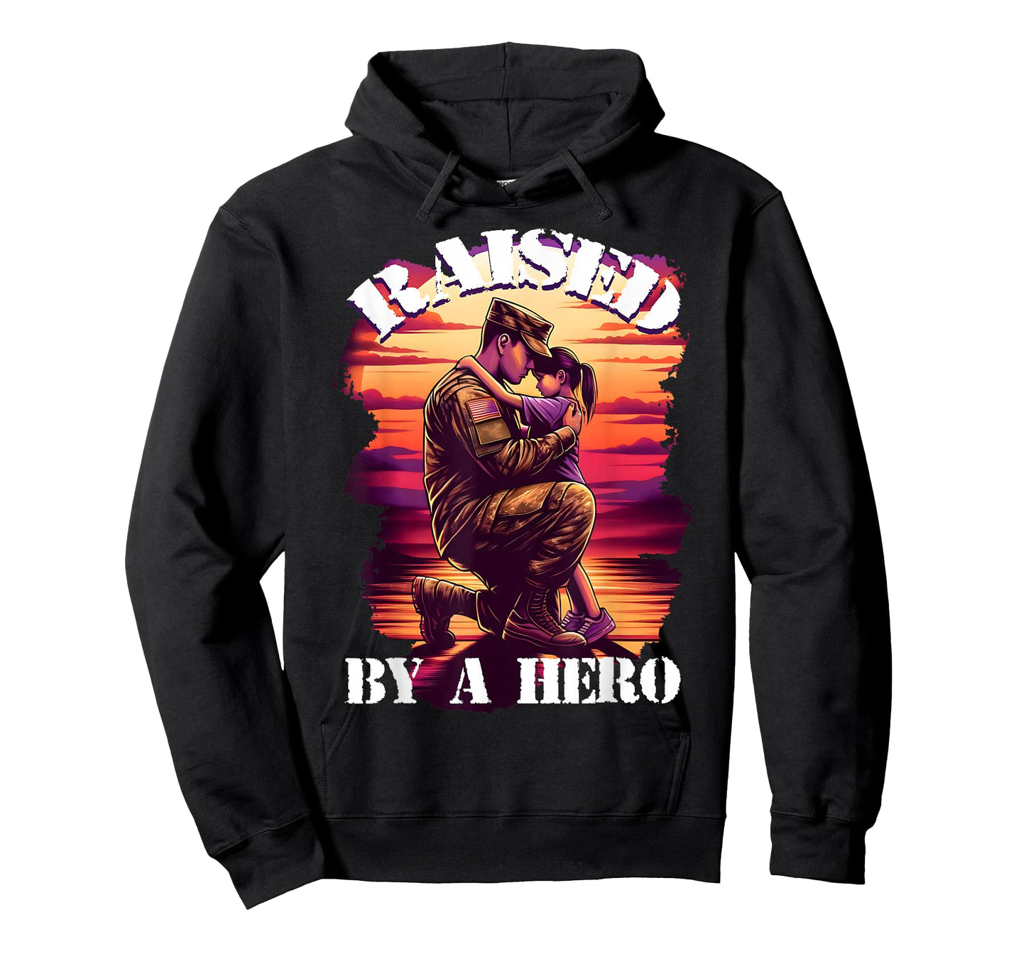 Raised by a Hero Military Father and Daughter Military Kids T-Shirt