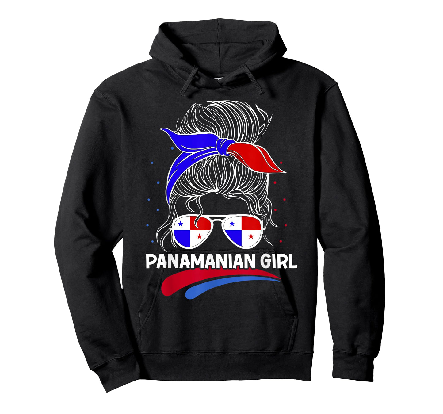 Panama Women Panamanian Flag With Messy Bun National Colors T-Shirt