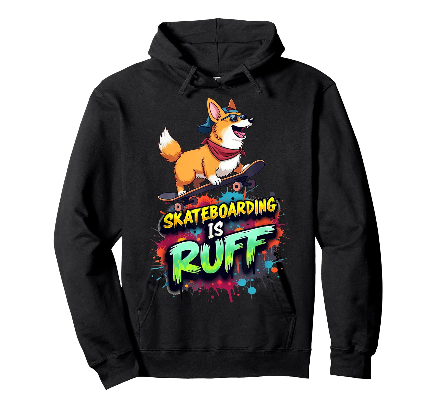 Funny Skateboarding Gift for Welsh Corgi Dog Owners T-Shirt