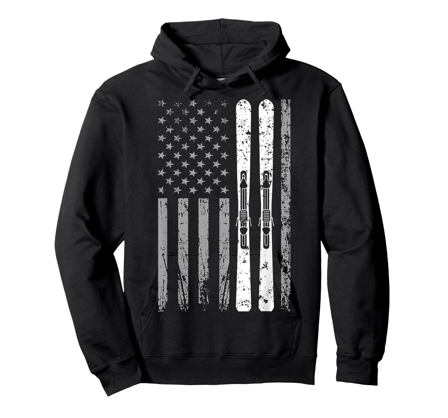 Downhill Ski Team 4th of July USA American Flag Skiing Skier T-Shirt