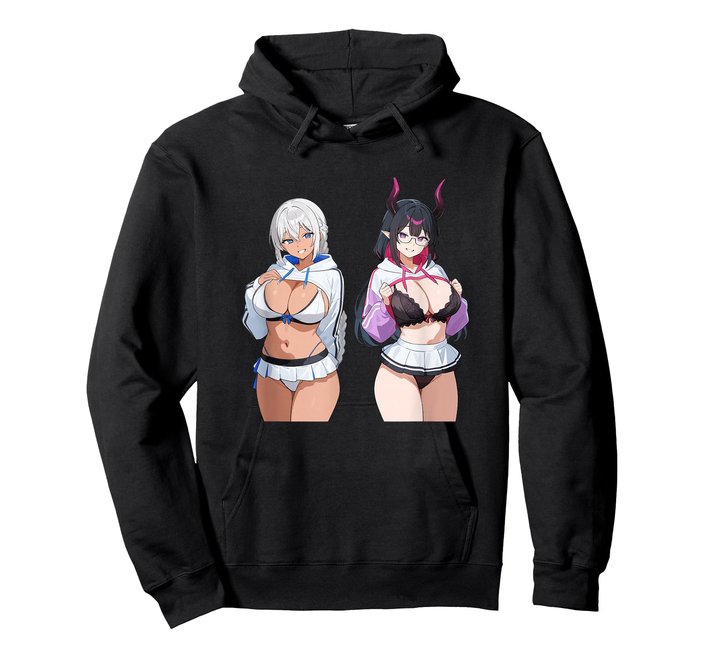 Waifu Sexy Anime Girl Horns Mini Skirt Japanese Retro Art T-Shirt