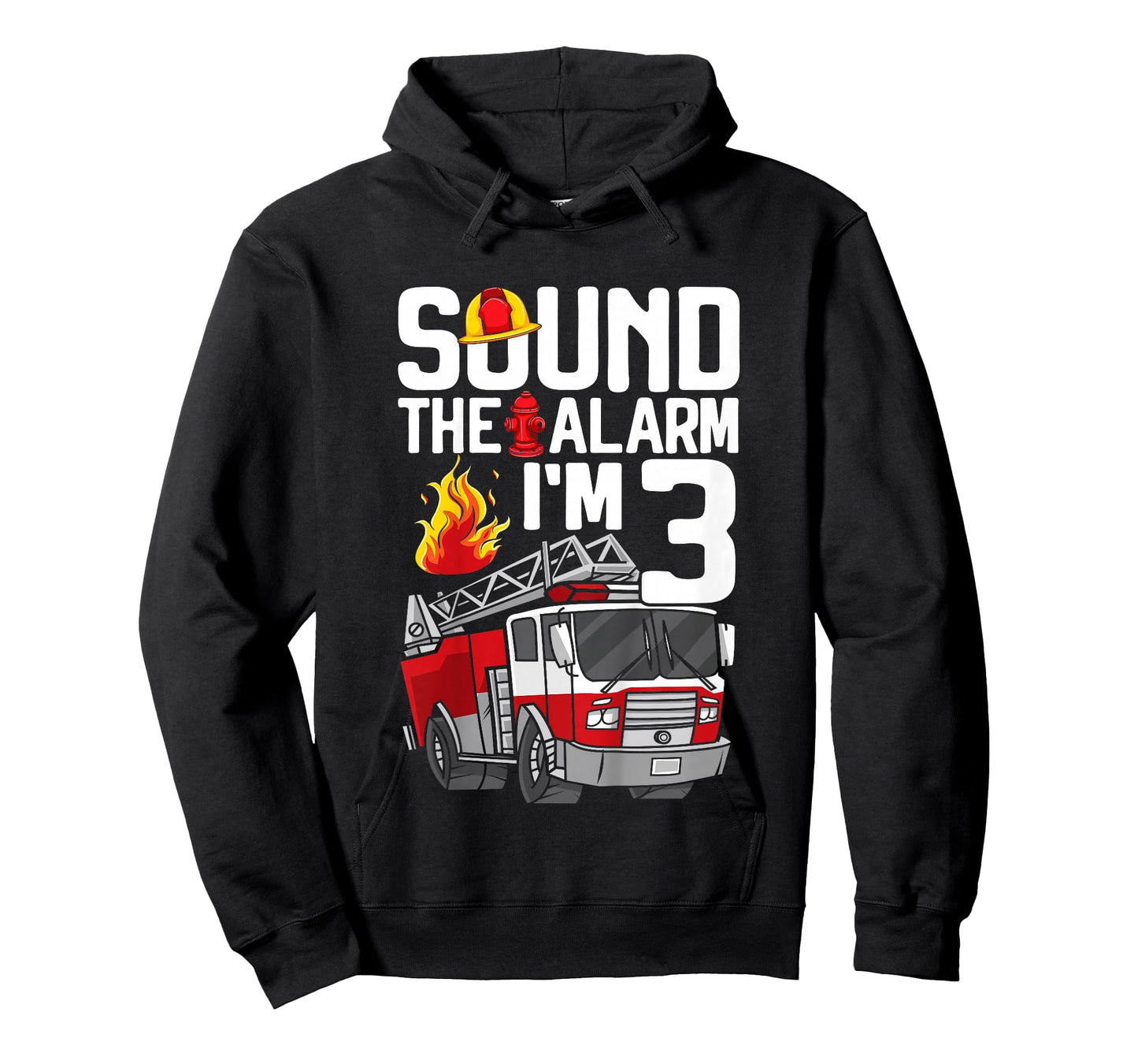 Kids 3 Years Old Firefighter 3rd Birthday Boy Fire Truck Toddler T-Shirt