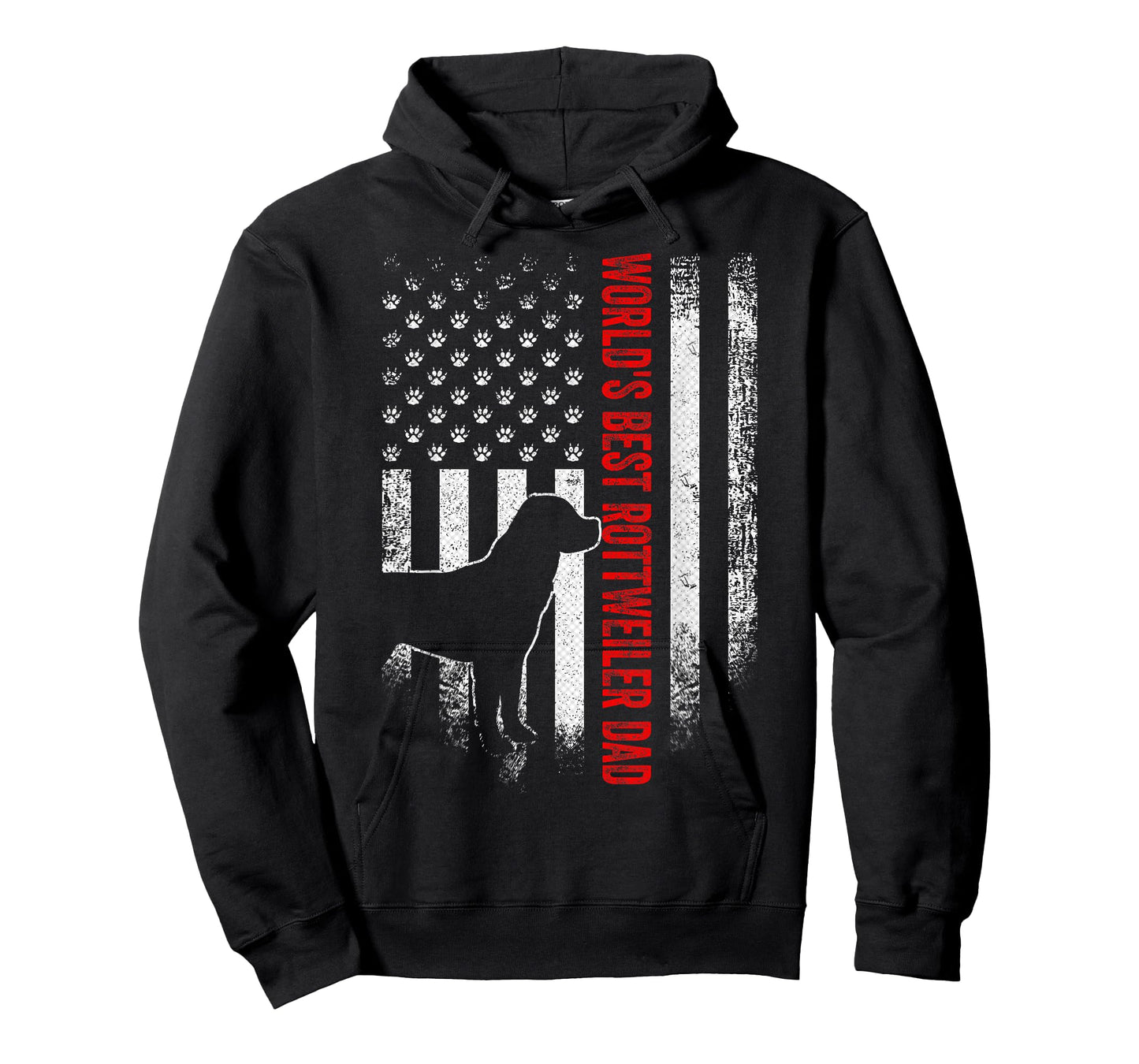 Vintage American Flag World's Best Rottweiler Dad Silhouette T-Shirt