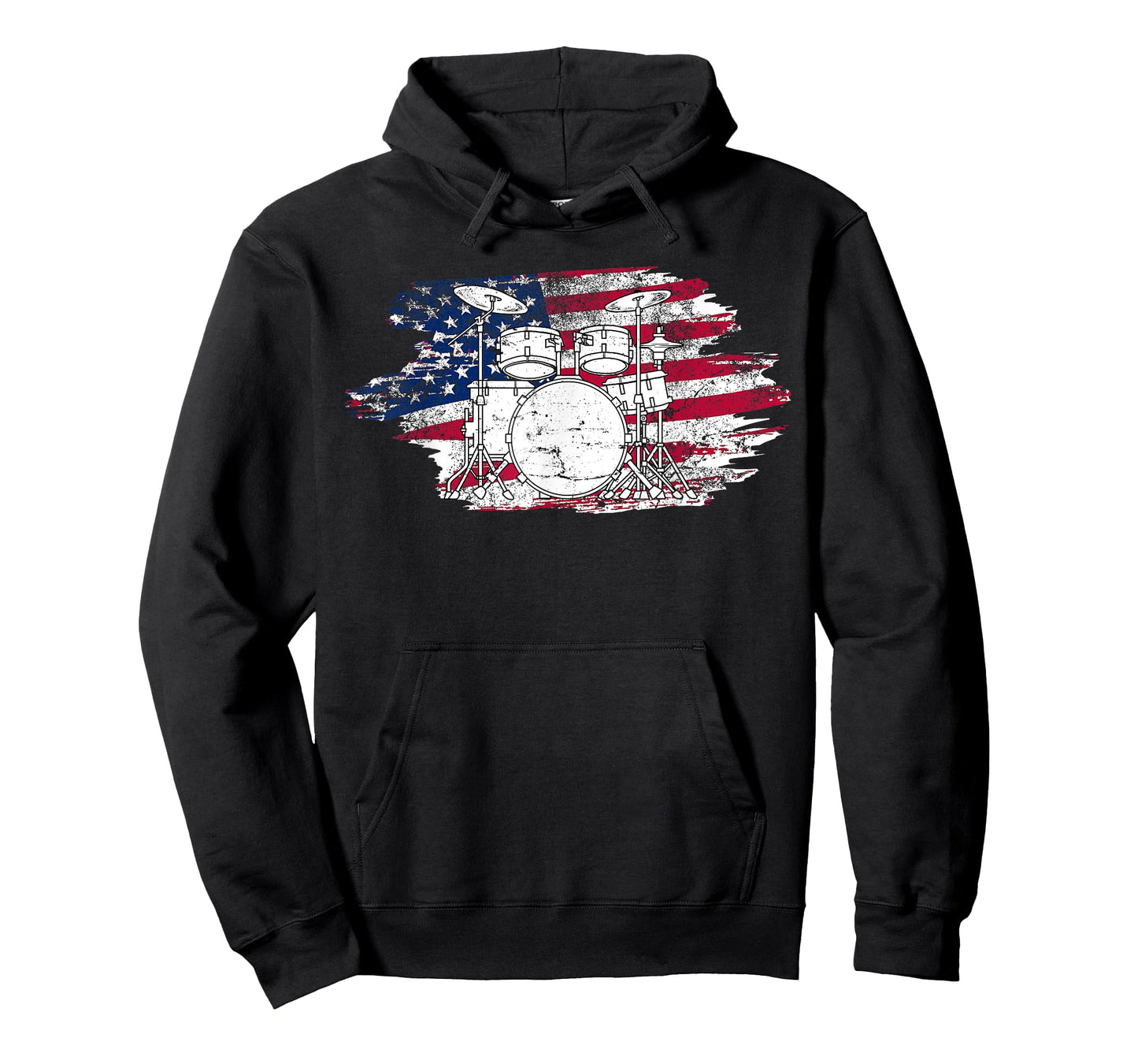 Cool Drummer Art For Men Women America US Flag Drum Set T-Shirt