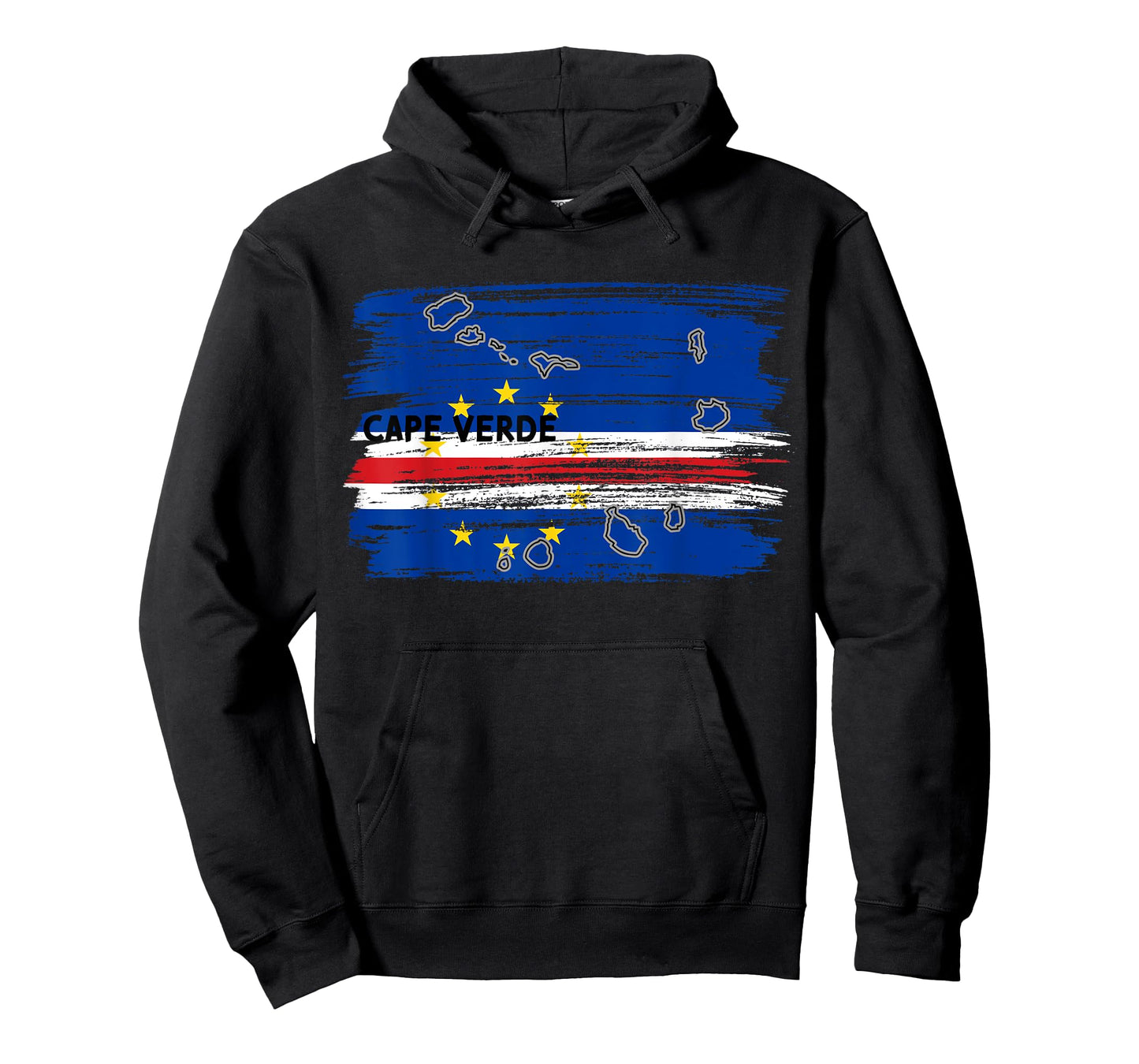 Cape Verdean flag drawing by brush, sketch of Cape Verde map T-Shirt