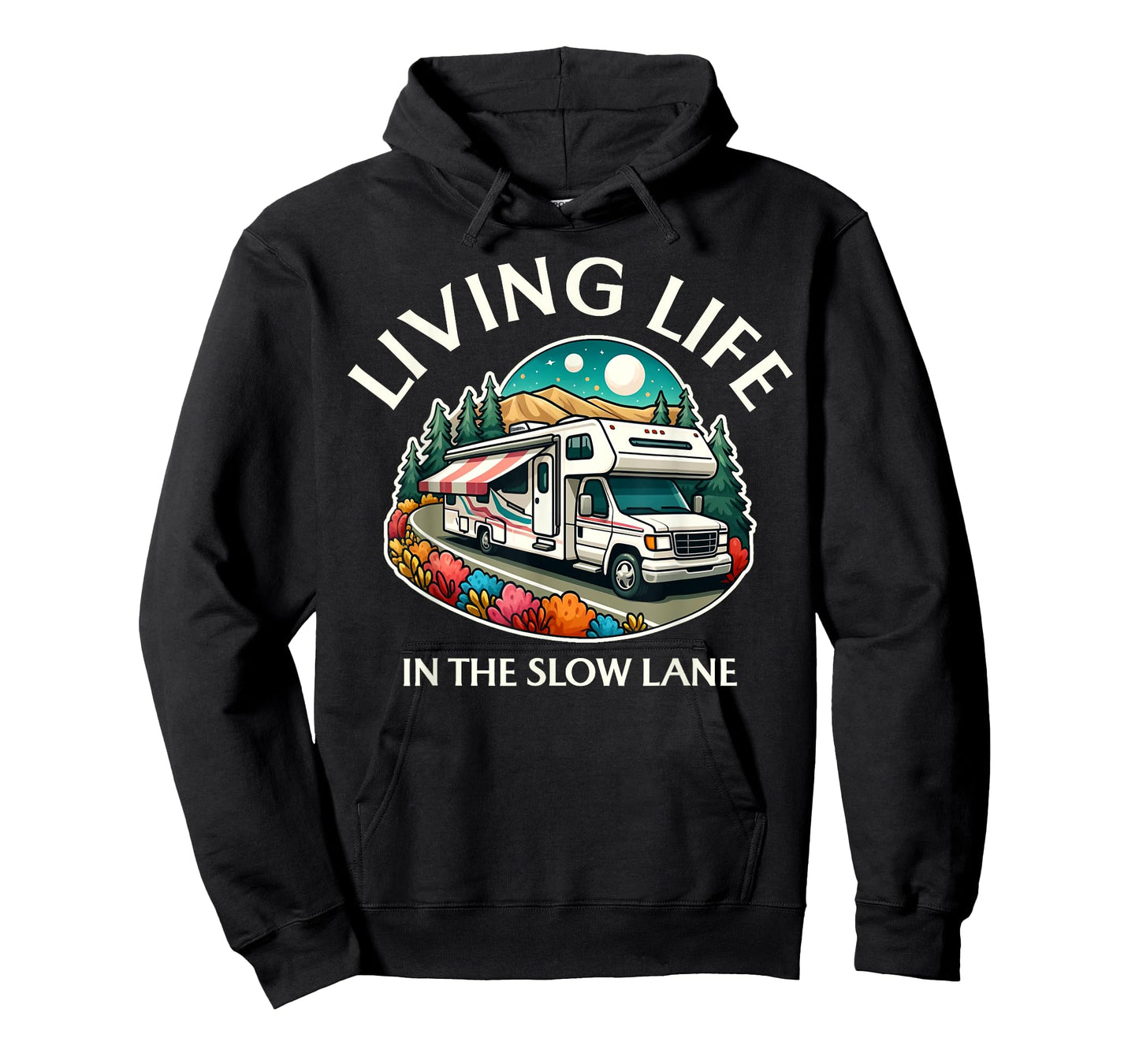 Funny Living Life Slow Lane RV Motorhome Camper Camping T-Shirt