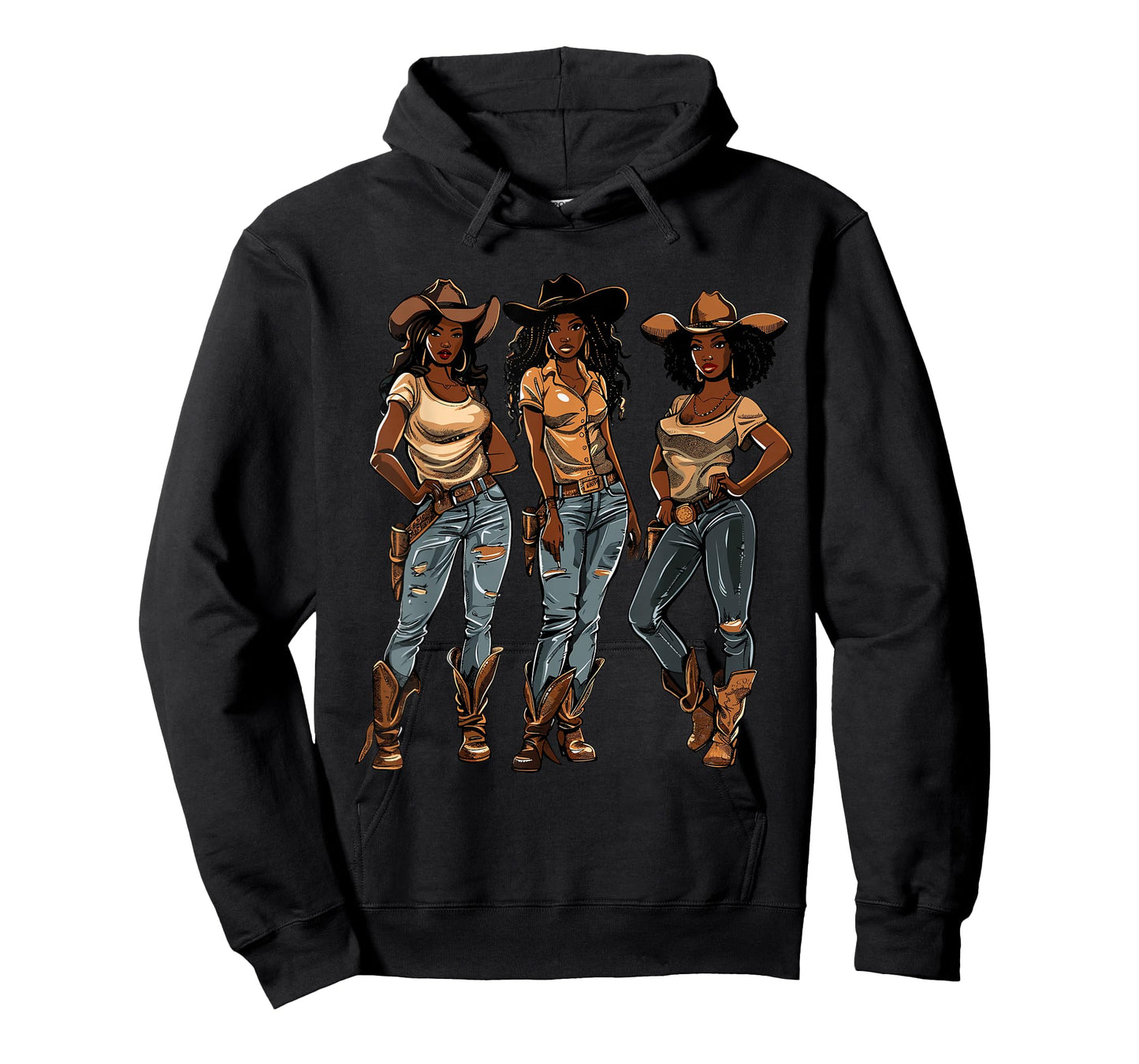 Black African American Cowgirl Western Country Texas Rodeo T-Shirt