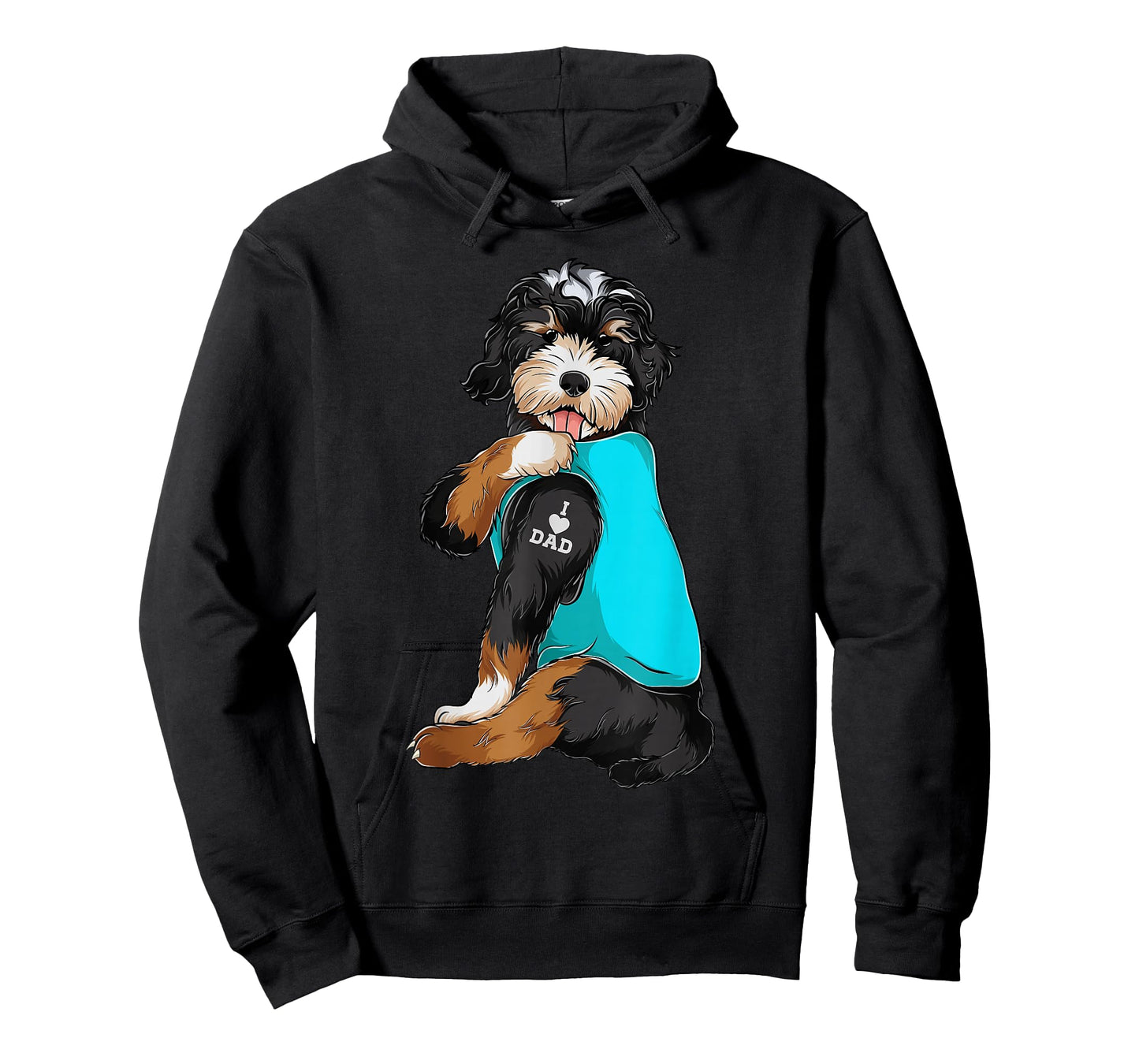 Bernedoodle I Love Dad Tattoo Apparel, Dog Dad Gifts Dads T-Shirt