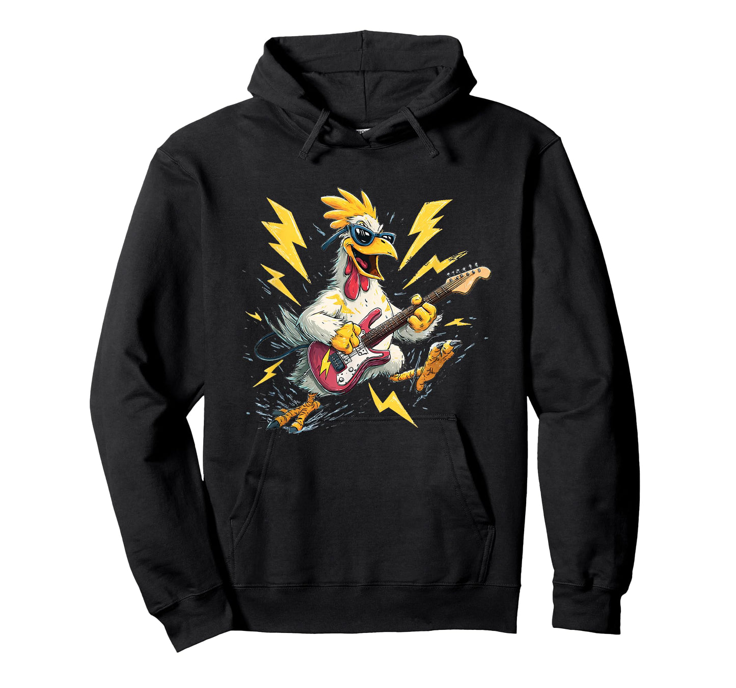 Bold Shades Chicken with Cool Electric Guitar Costume T-Shirt