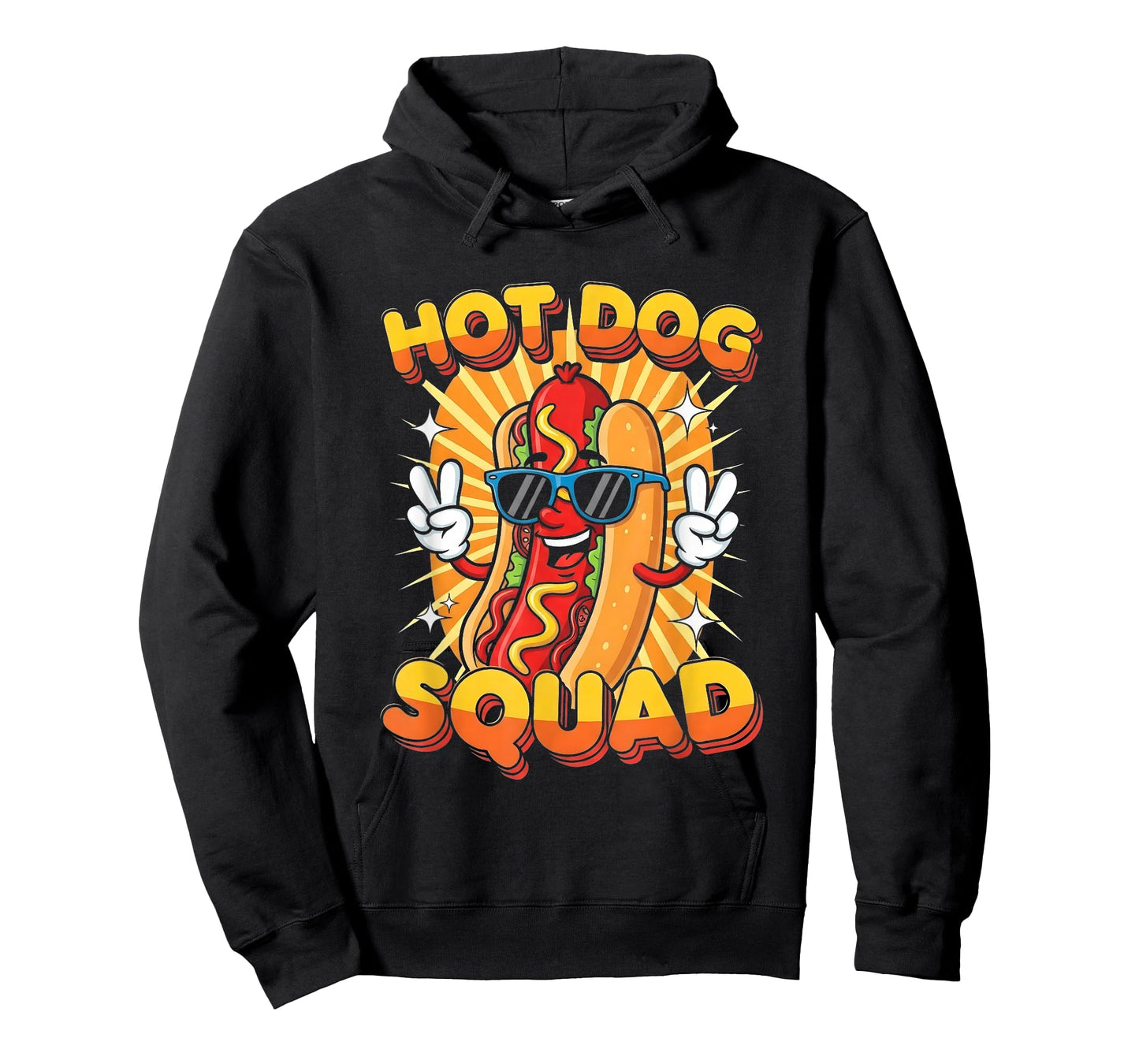 Hot Dog With Sunglasses Flashing Peace Sign Hot Dog Squad T-Shirt