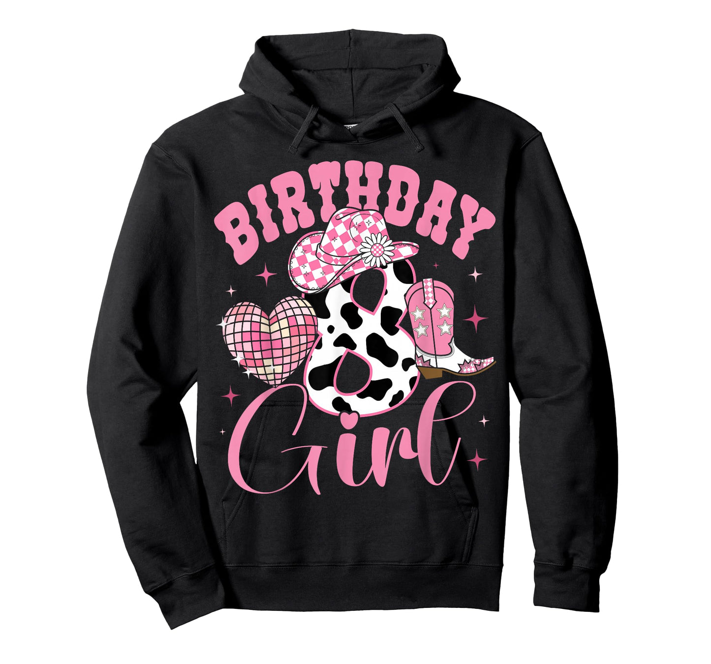 Happy 8th Birthday Girl Outfit Rodeo Western Cowgirl Cowboy T-Shirt