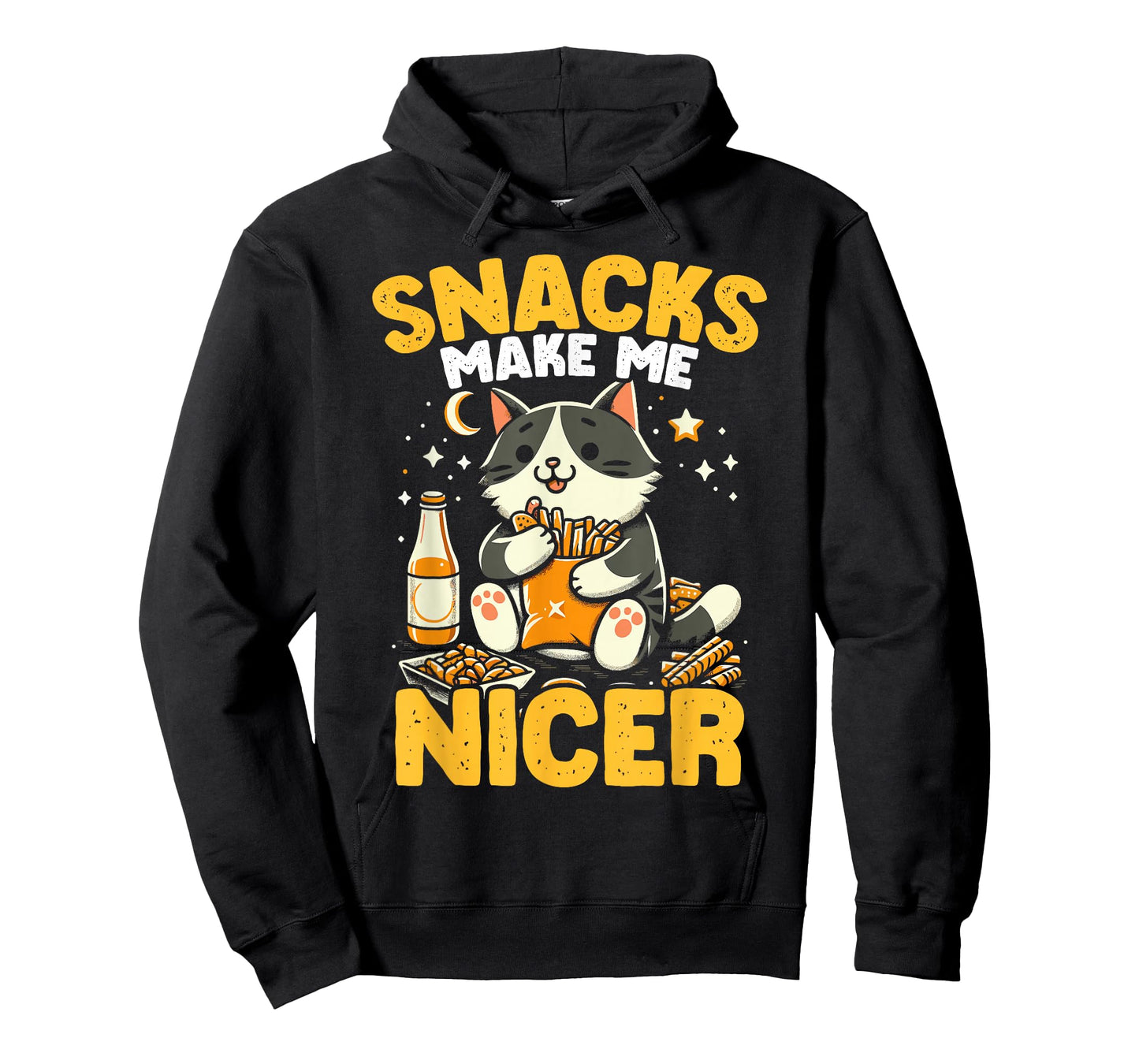 Snacks Make Me Nicer Cat Lover Snack Lover Humor Junk Food T-Shirt