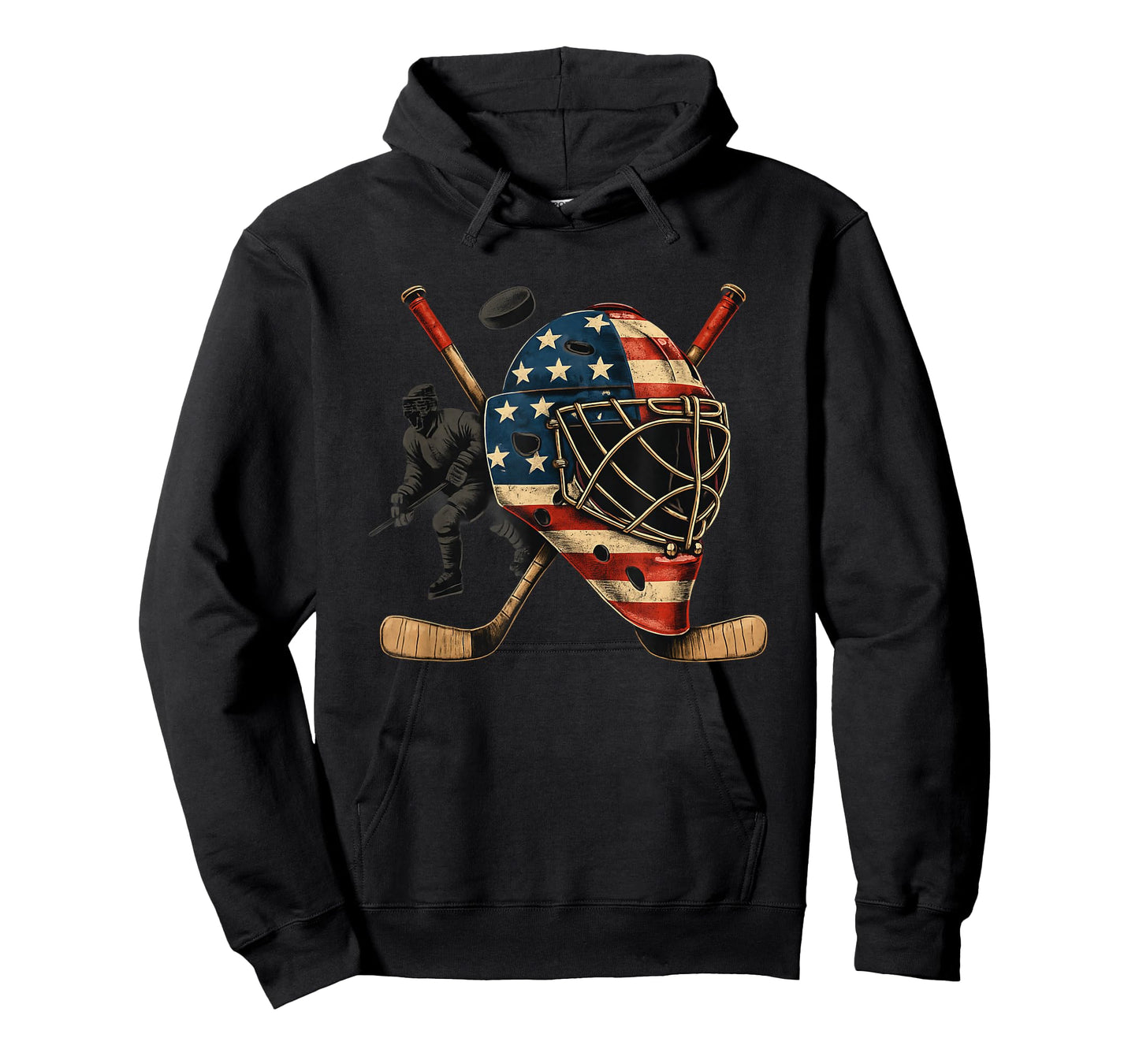 USA Goalie Helmet Ice Hockey Shirt 4th of July Sportswear T-Shirt